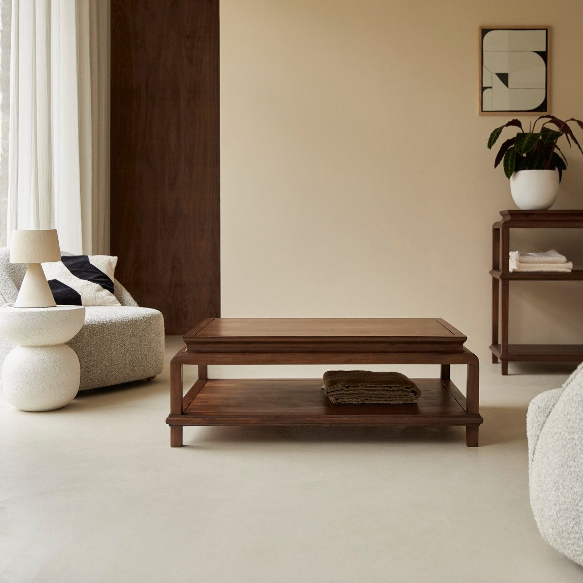 Tikamoon Couchtisch Rechteckiger Couchtisch aus Akazienholz 115 Achille