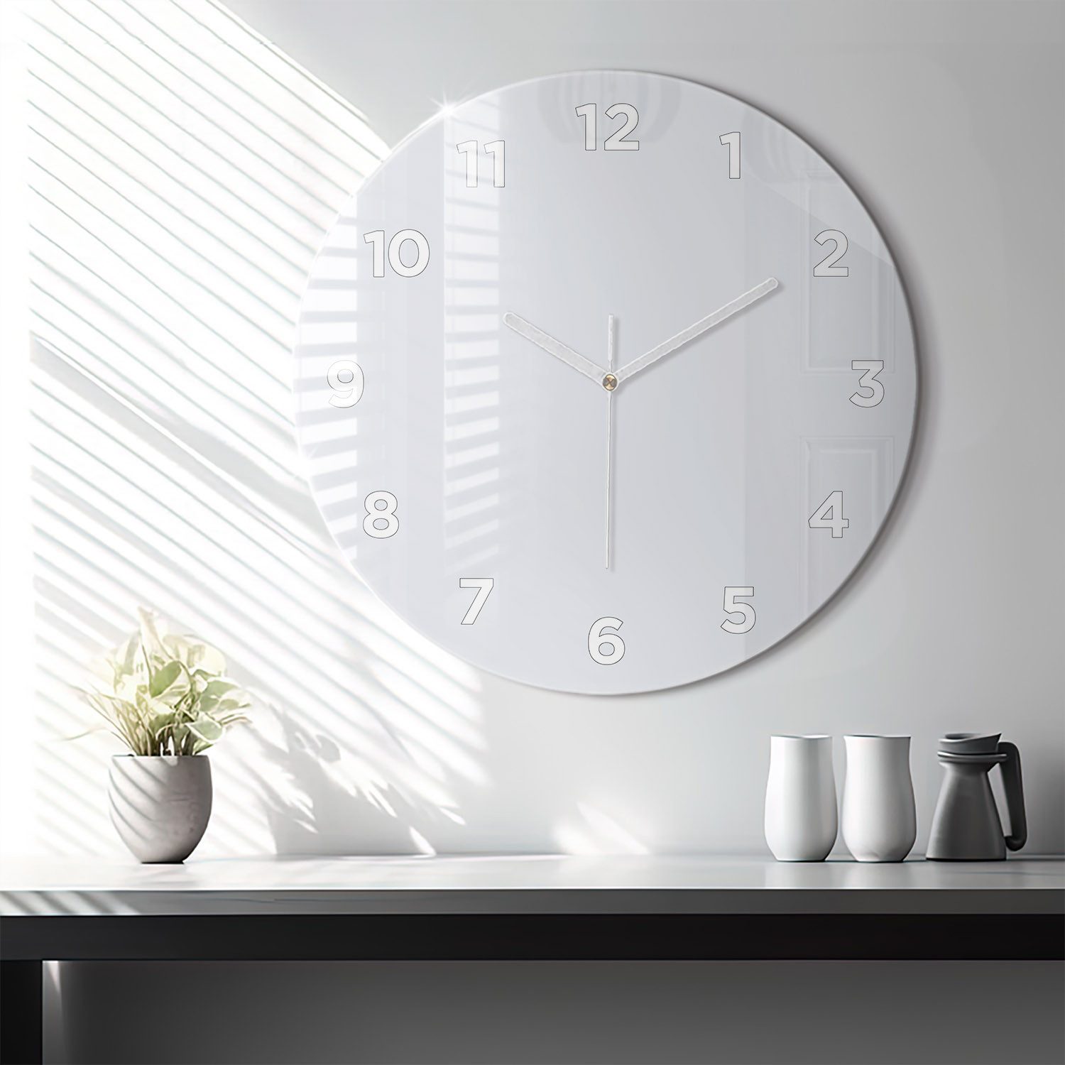 Tulup Wanduhr Modernistische Runde Glasuhr 60cm günstig online kaufen