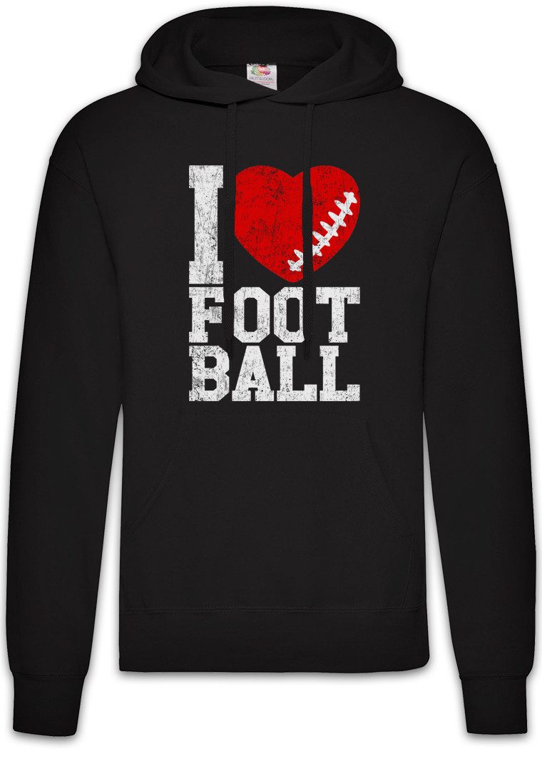 Hoodie I Love Football III Herren Hoodie American US USA Hearts Heart Herz