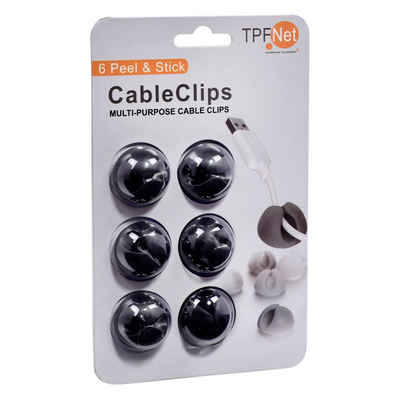 TPFNet Kabelführung (1-St), CableDrop - Kabeldurchführung - Kabelclips - Kabelhalter, Kabelmanagement Cable Clip - Selbstklebend - Kabel Organizer Set für Schreibtisch, Netzkabel, USB Ladekabel usw. verschiedene Farben