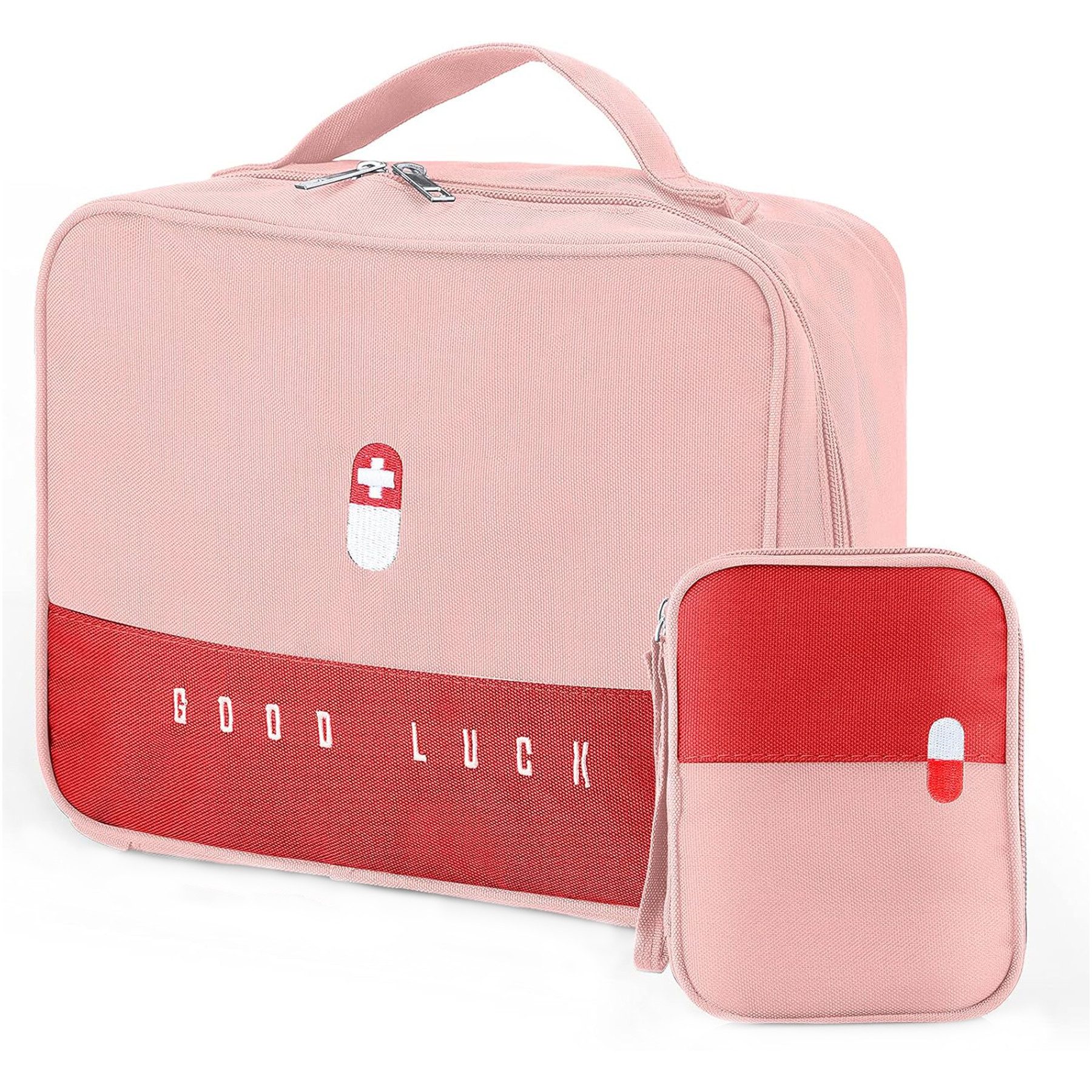 Mutig Arzttasche 2er Medikamententasche,Große & Klein Medikamententasche Reise (tragbare Medizintaschen,Große Kapazität, Wasserdicht,Tragbar Medizin, feuchtigkeitsbeständig Medizin Aufbewahrungstasche,tragbar), Reiseapotheke Tasche für Schule,Reisen, Camping und Wandern-mehrfarbig