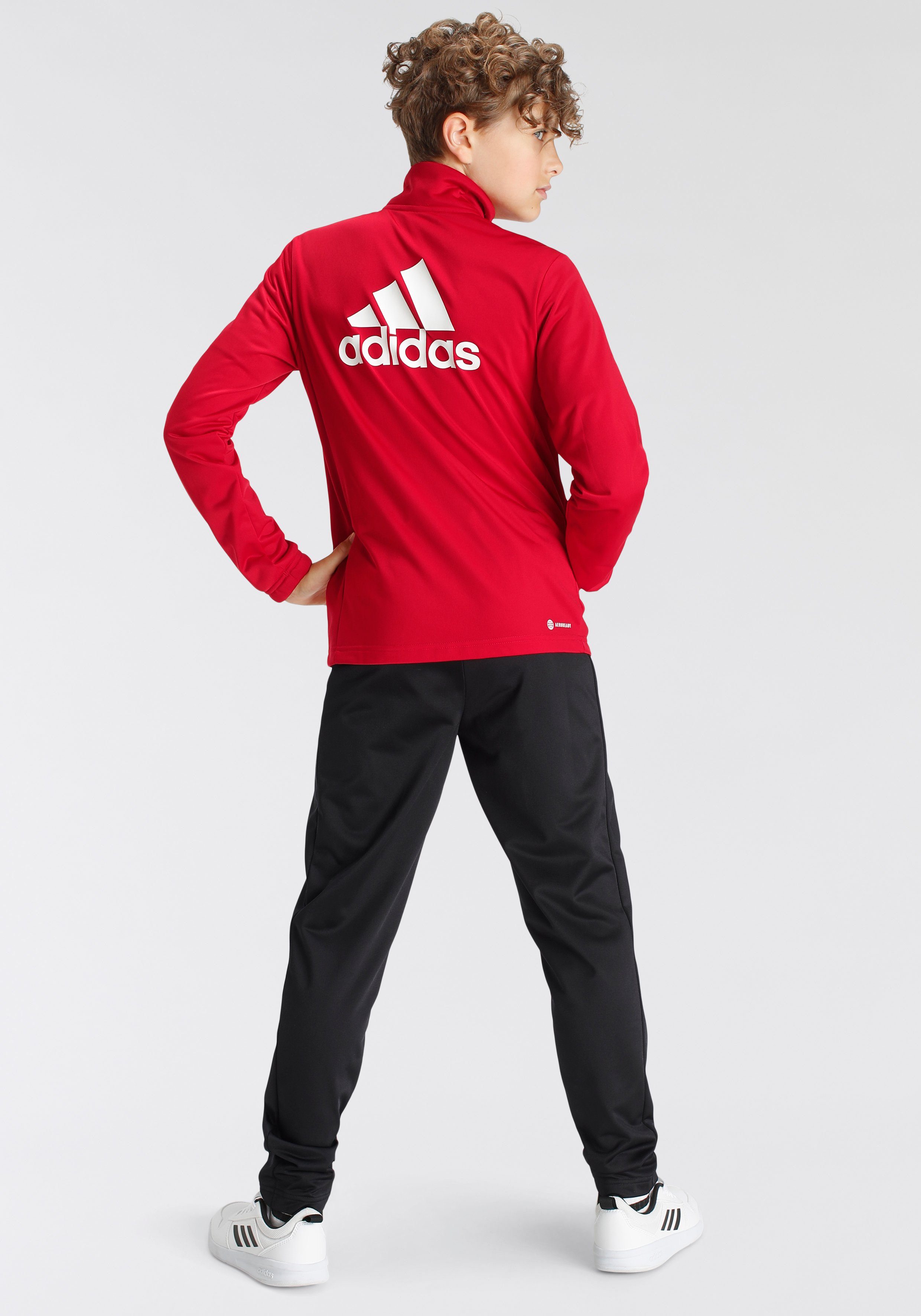adidas Sportswear Trainingsanzug ESSENTIALS BIG Scarlet Better Scarlet LOGO / Better White (2-tlg) 