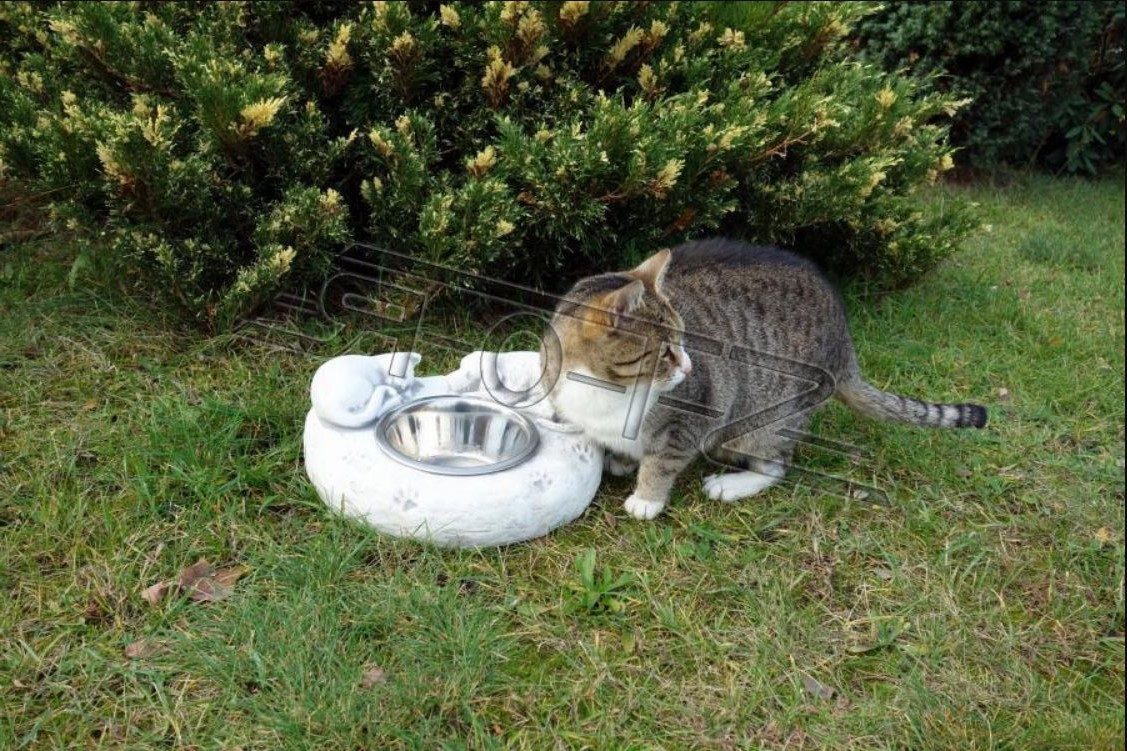 Xlmoebel Napf Hygienischer Trinkbrunnen für frisches Wasser für Hunde und Katzen, Fine Crete, Hergestellt in Europa