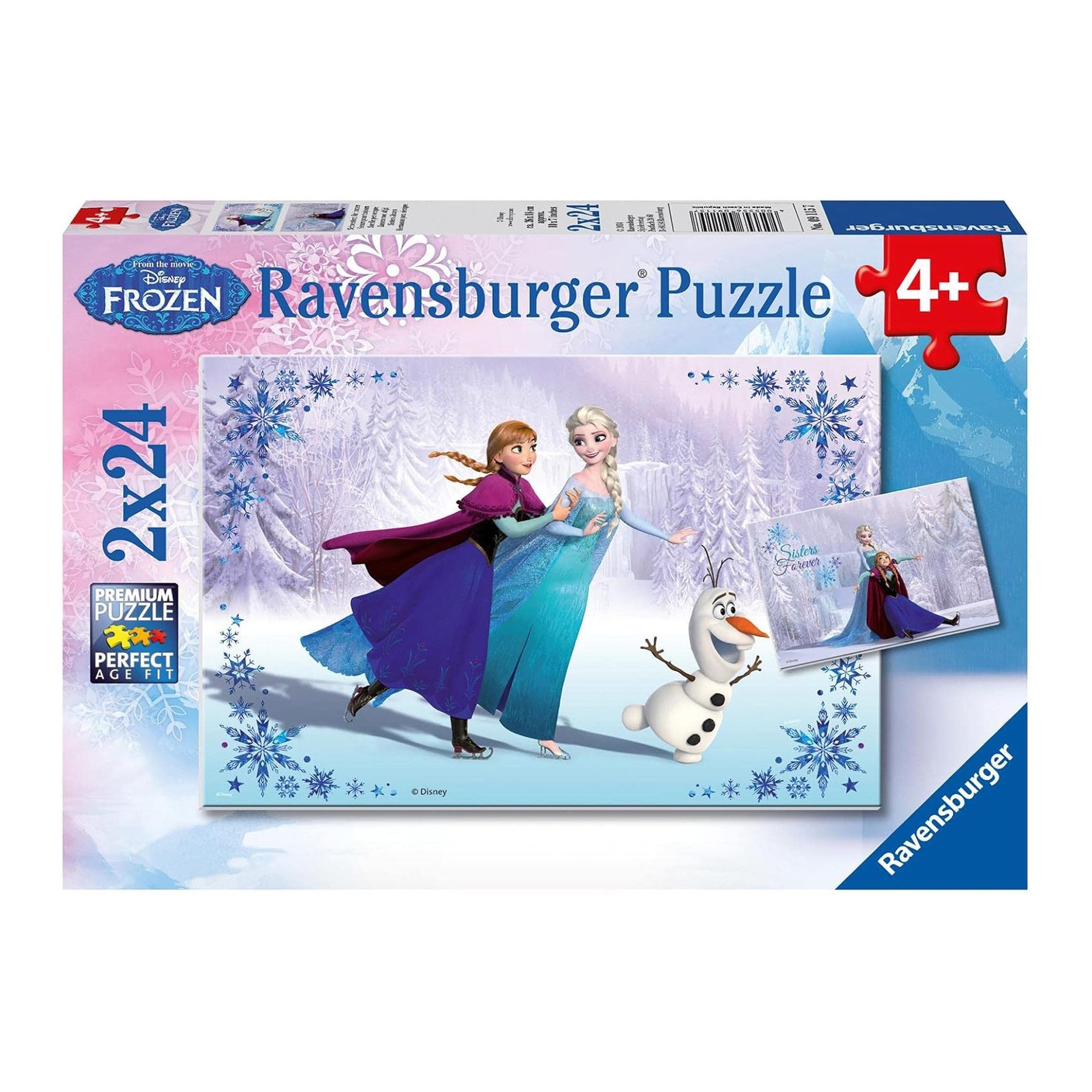 Ravensburger Puzzle Die Eiskönigin Schwestern für immer Kinderpuzzle (2x24 Teile) - Frozen, 48 Puzzleteile