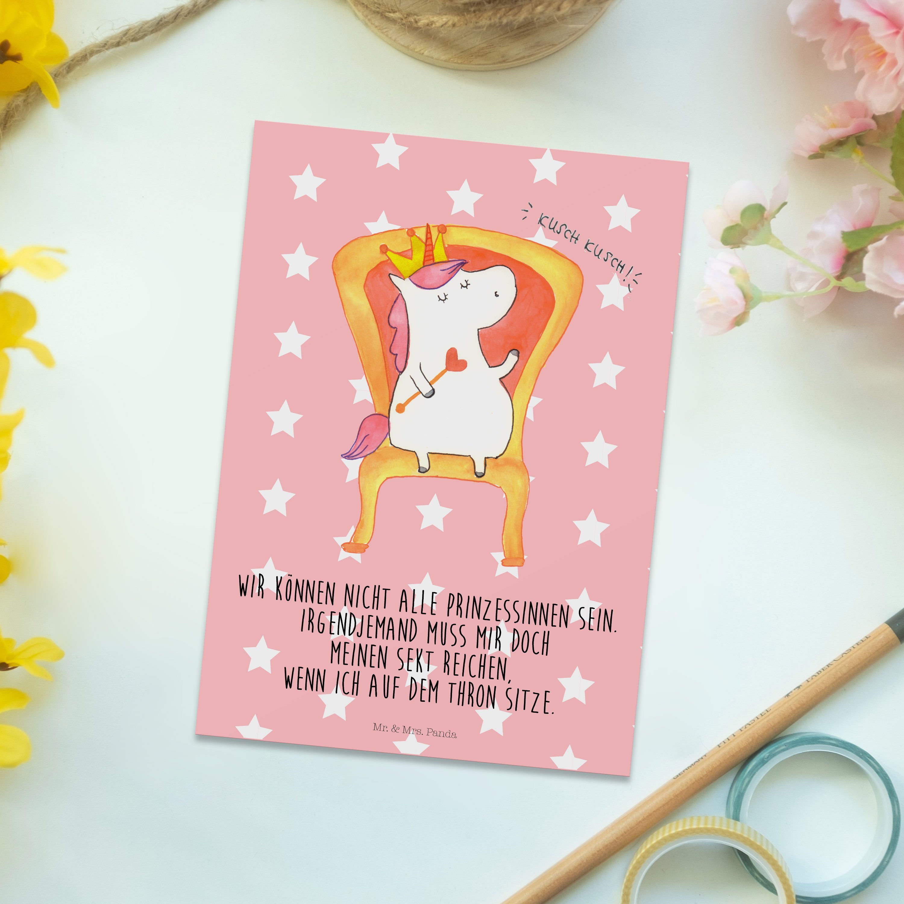 Einhörner & Pastell Panda - - Rot Postkarte Einladung, König Mrs. Geschenk, Einhorn Mr. Pegasus,
