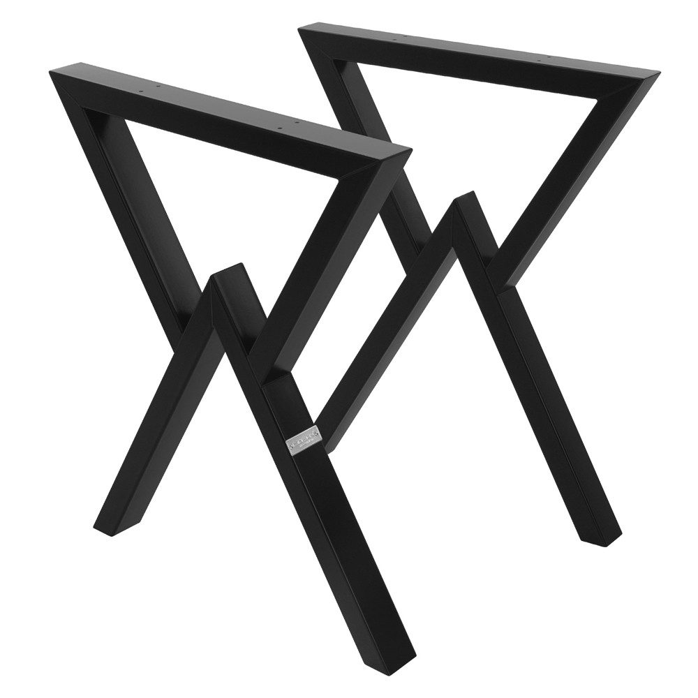 ML-DESIGN Tischbein 2er Set Tischgestell Tischkufen Möbelfüße aus Stahl Industriedesign, Kufengestell X-Form Schwarz für Esstisch/Schreibtisch DIY-Projekte