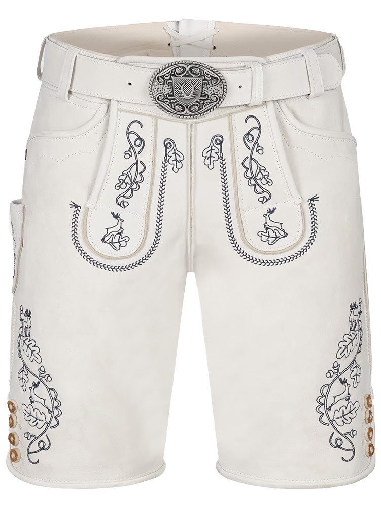 KRÜGER BUAM Trachtenlederhose Lederhose Samuele mit Gürtel