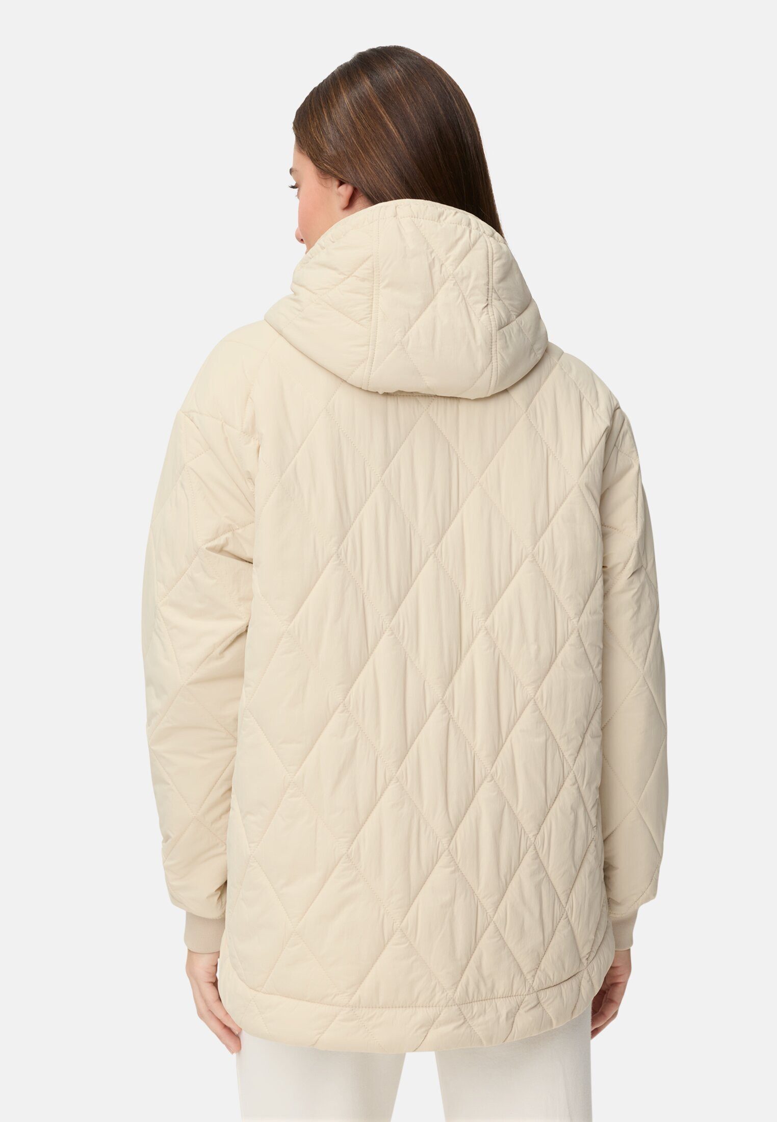 camel active Steppjacke mit Kapuze Langarm Markenlabel