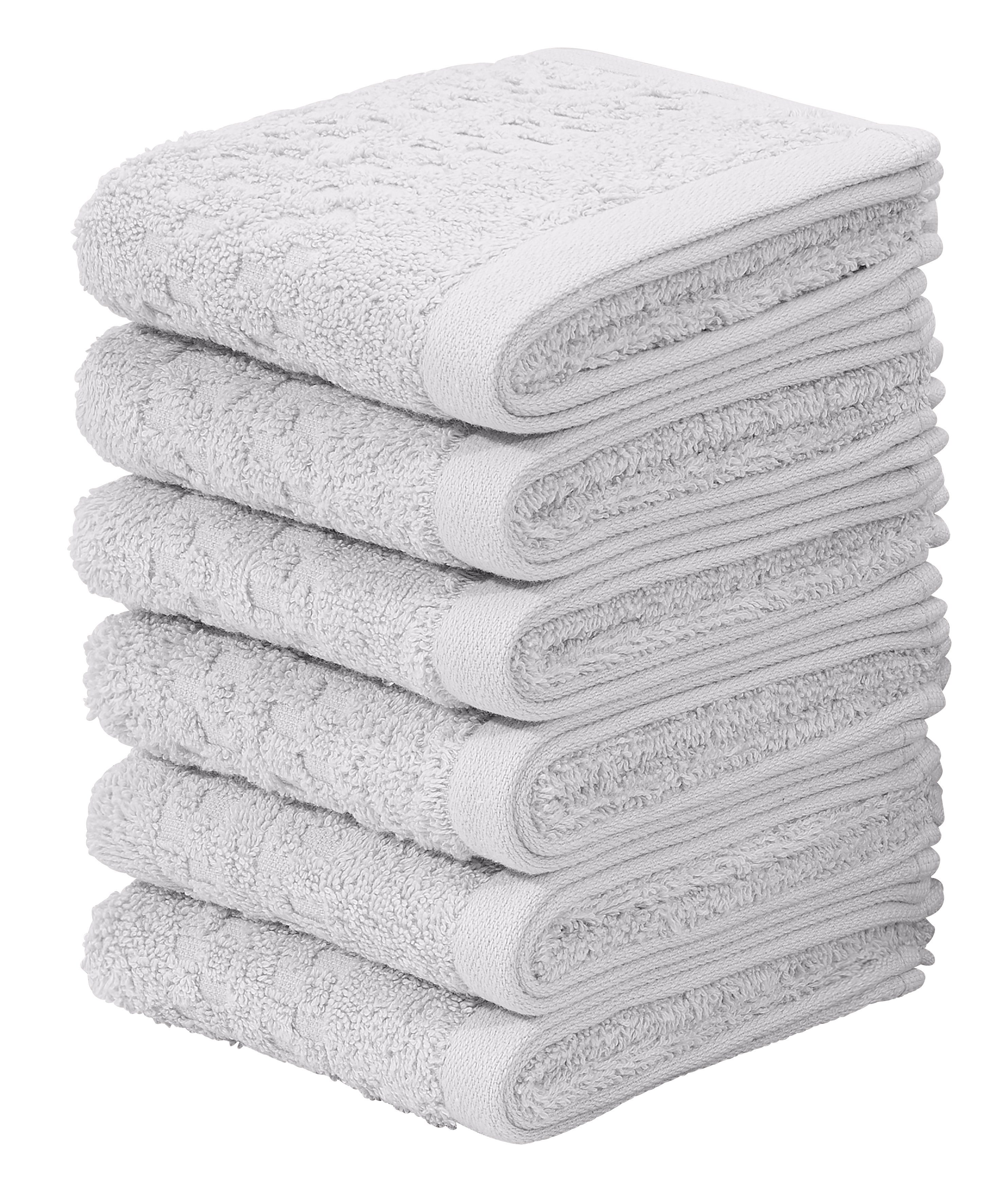 OTTO home Gästehandtücher Regona, Gästehandtücher 30x50cm, flauschig und weich, 500 gr/m², Frottier (Set, 6-St), Premium Handtücher mit Bordüre, Set, 100% Baumwolle, 5 Jahre Garantie
