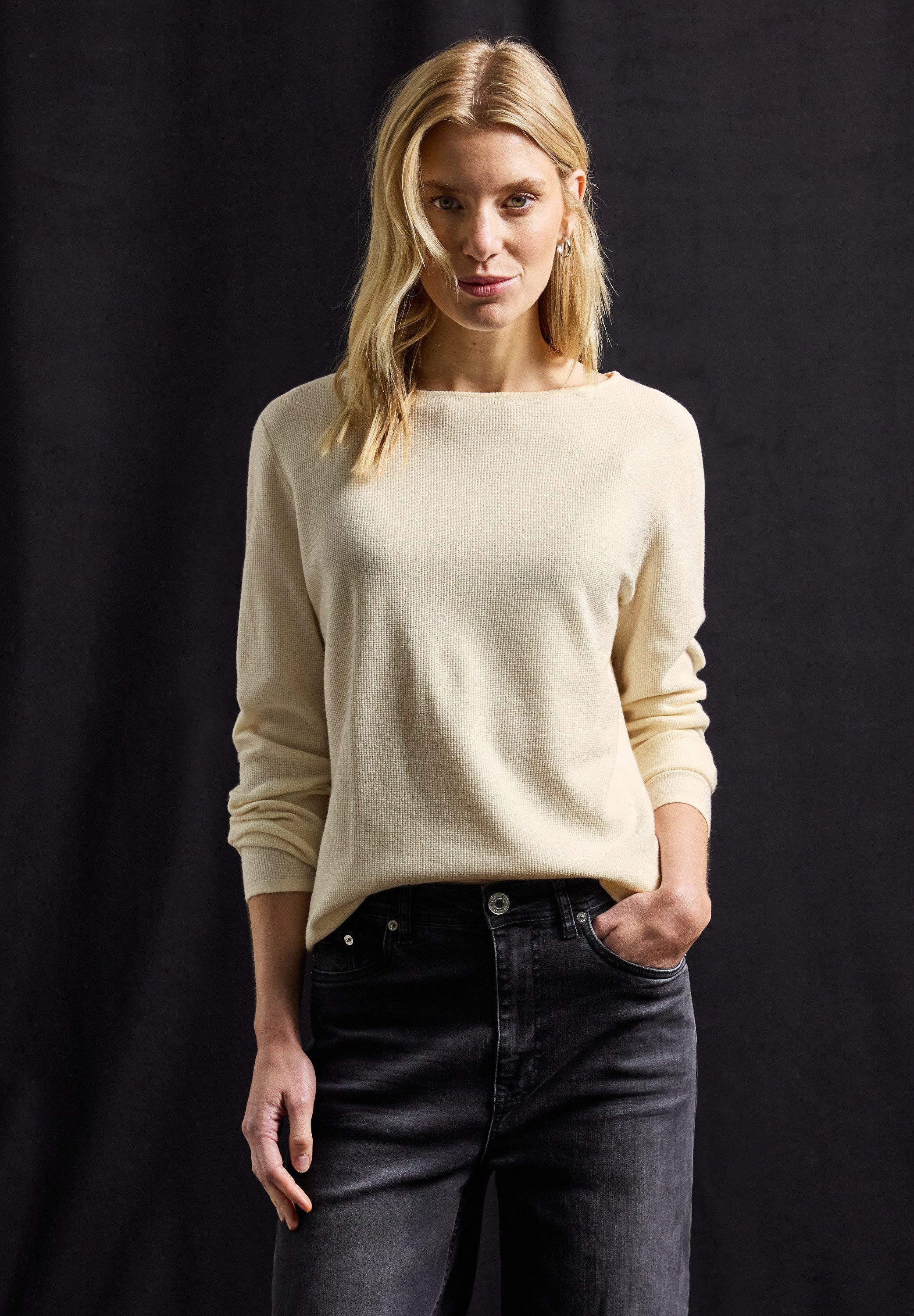 STREET ONE Strickpullover mit U-Boot-Ausschnitt günstig online kaufen