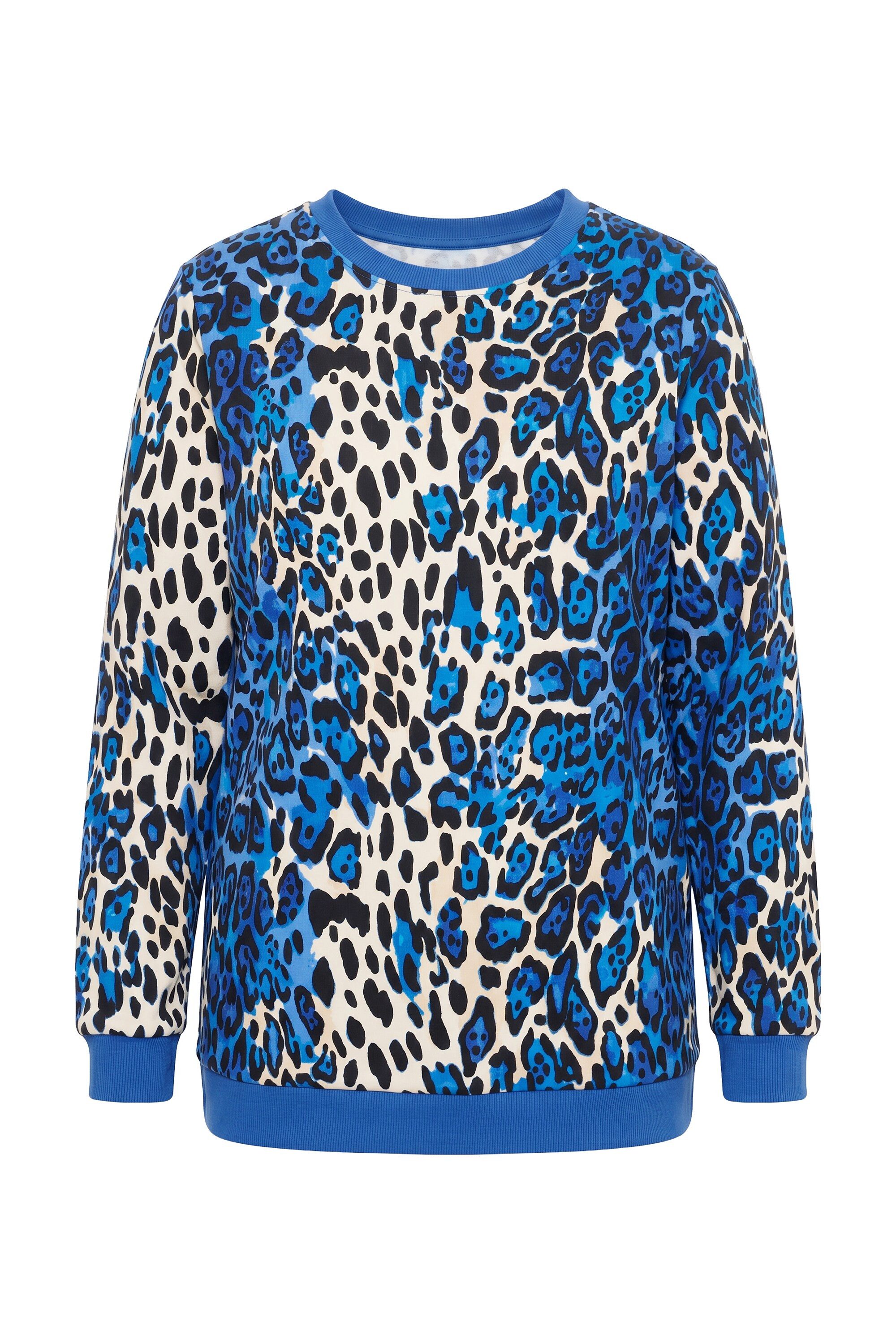 MIAMODA Sweatshirt Sweatshirt Komfort Fit Leo-Muster Farbeffekte