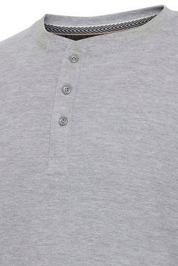 Blend Longsleeve Langarm Basic Shirt Grandad Strickpullover mit Knöpfen BHNOBLE 4370 in Hellgrau