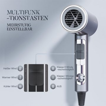 Bestauty Haartrockner Mit Diffusor Leise und leicht Trocknet schnell, 2000,00 W, ohne Bohren 3M Kleber, mit Stylingdüse Diffusordüse