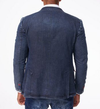 Denim House Jeansblazer Extravagantes Herren Jeanssakko mit feinen Akzenten Blau 627-01 44