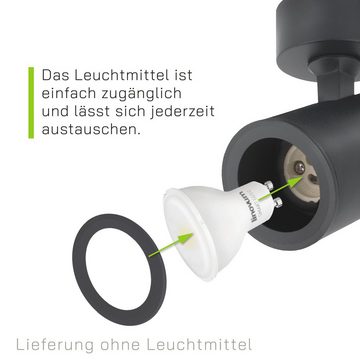 linovum LED Aufbaustrahler TENJO Aufputz Deckenspot Wandstrahler schwenkbar & drehbar in schwarz, Leuchtmittel nicht inklusive