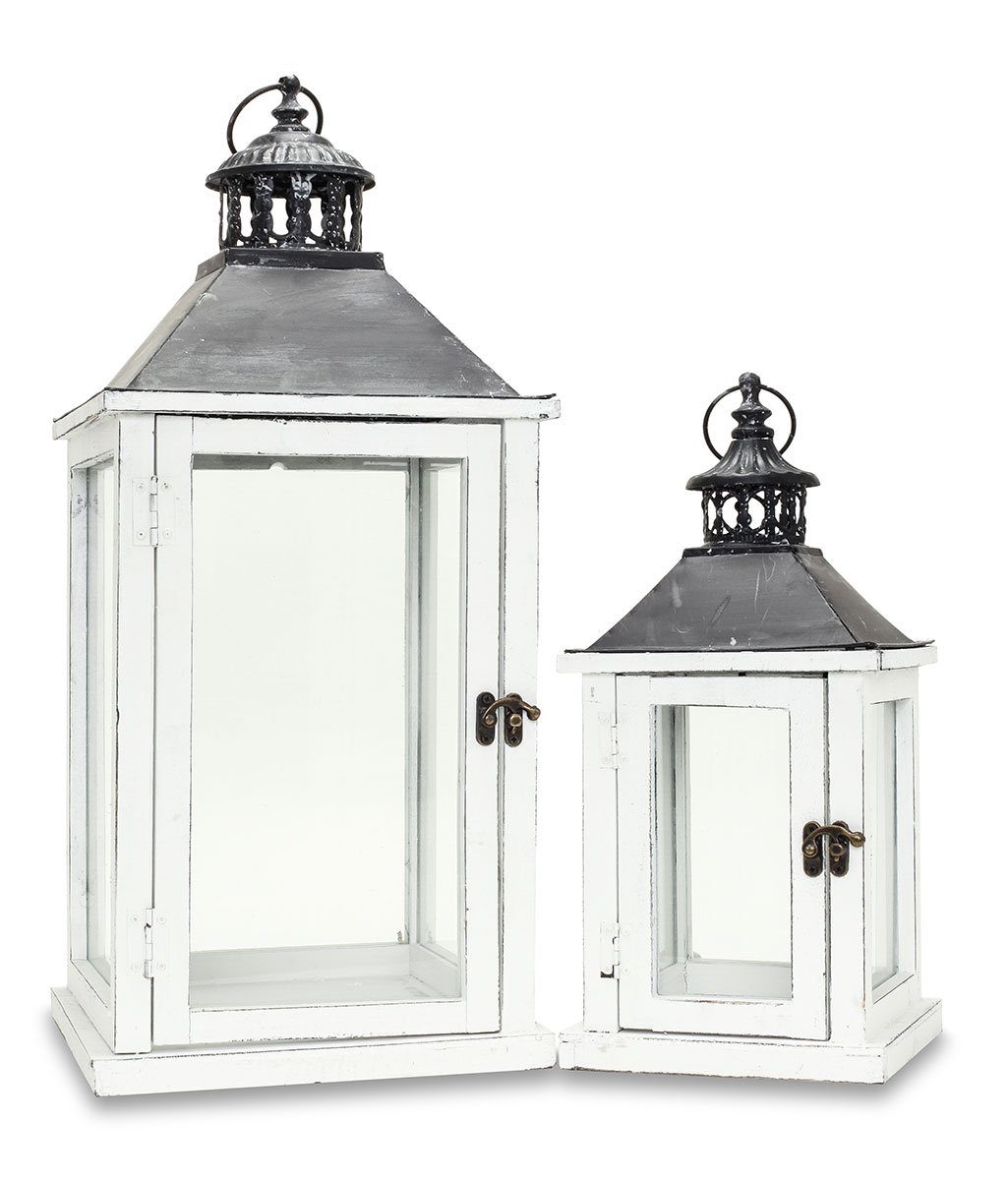 Levandeo® Kerzenlaterne, 2tlg. Laternen Set Holz günstig online kaufen