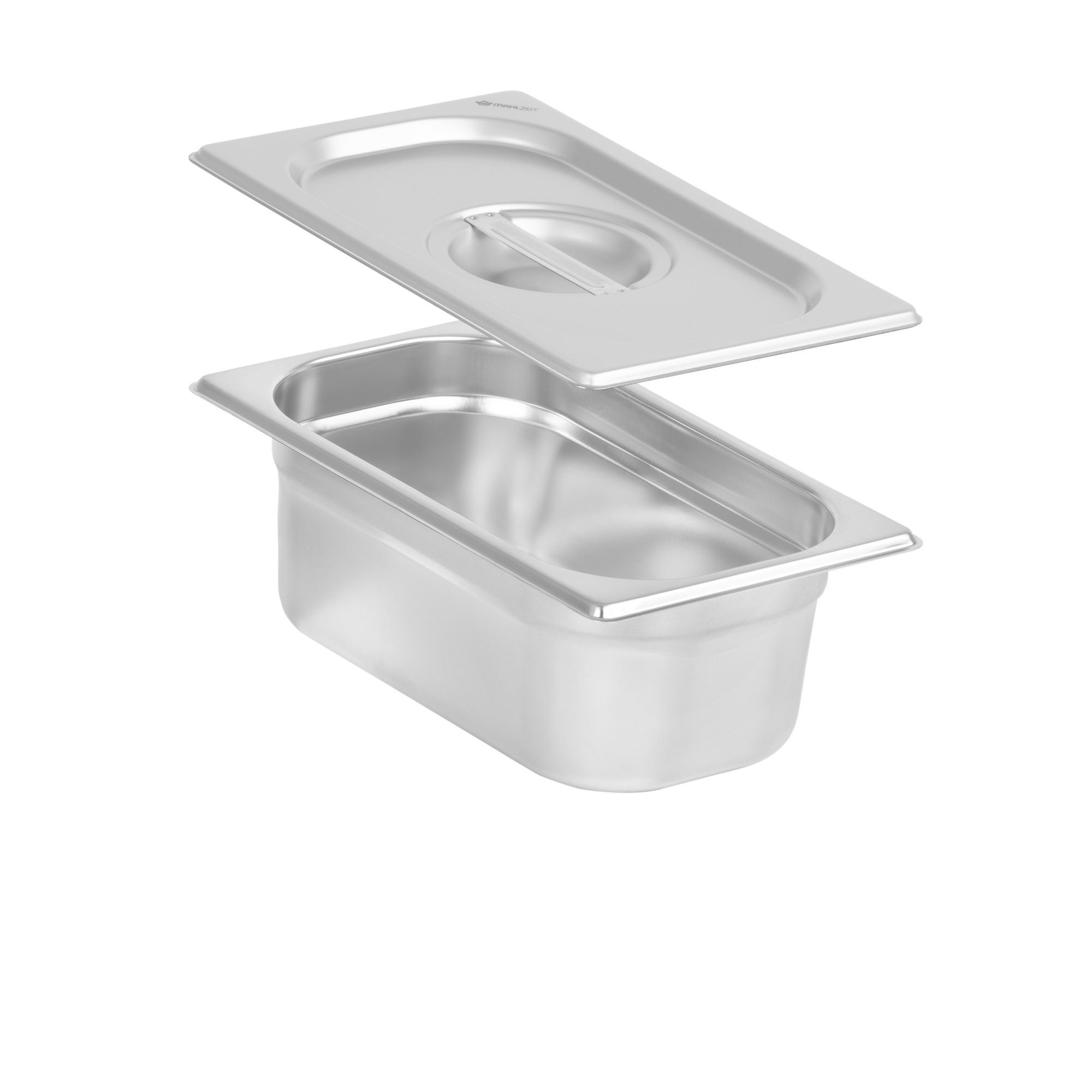 Mahlzeit Thermobehälter 1/4 GN für 2-tlg., Chafing Dish Behälter mit Deckel, Edelstahl mm), 100 Wärmebehälter, Behälter mit 1x 1/4 (Set, Deckel(100 Höhe GN Edelstahl, mm