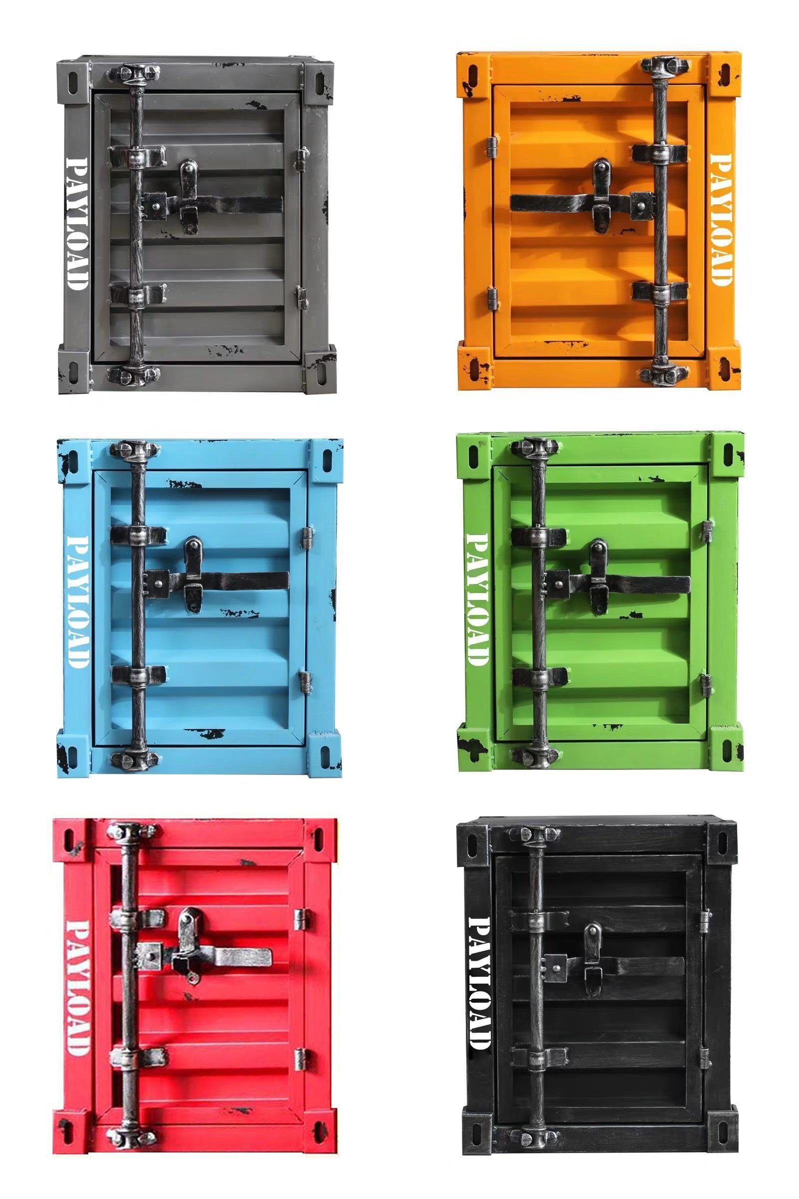 Caramel MEDIA Rollcontainer Metall Rollcontainer im Look eines Überseecontainers