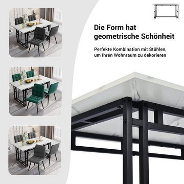 REDOM Esstisch Esszimmertisch Küchen rechteckig Marmoroptik Bürotisch, 120*70*74 cm