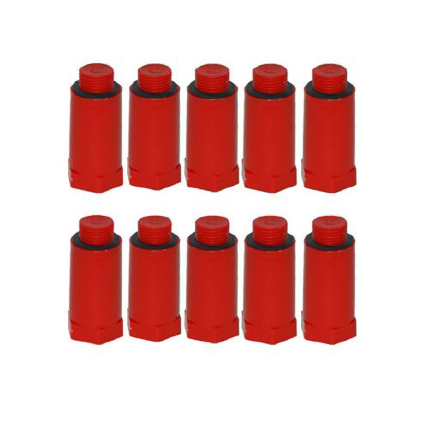 Haas Otto Gewindefitting 10x Baustopfen 1/2 Zoll rot Abdrückstopfen mit Kunststoffgewinde