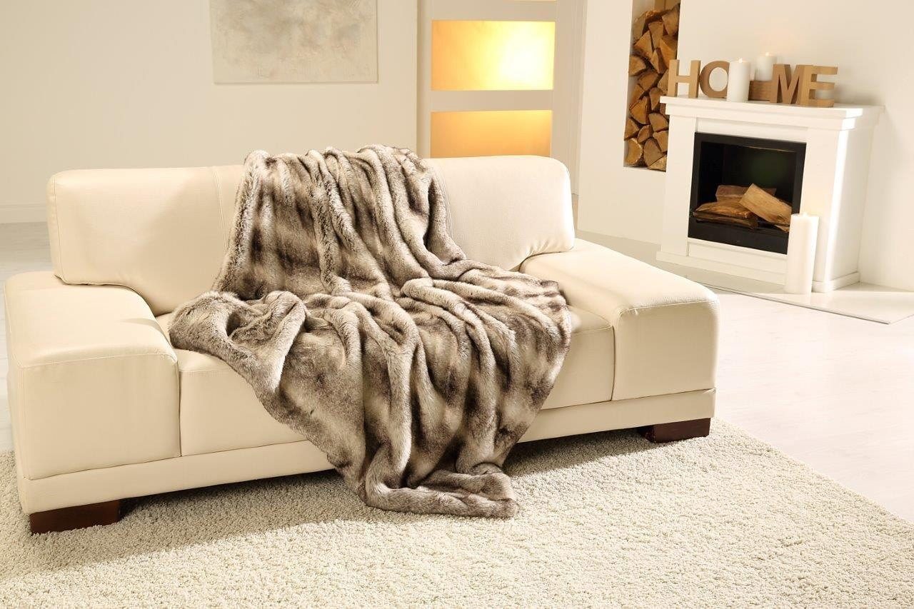 Wohndecke Rentier Felloptik, Gözze, warme Qualität, Kuscheldecke günstig online kaufen