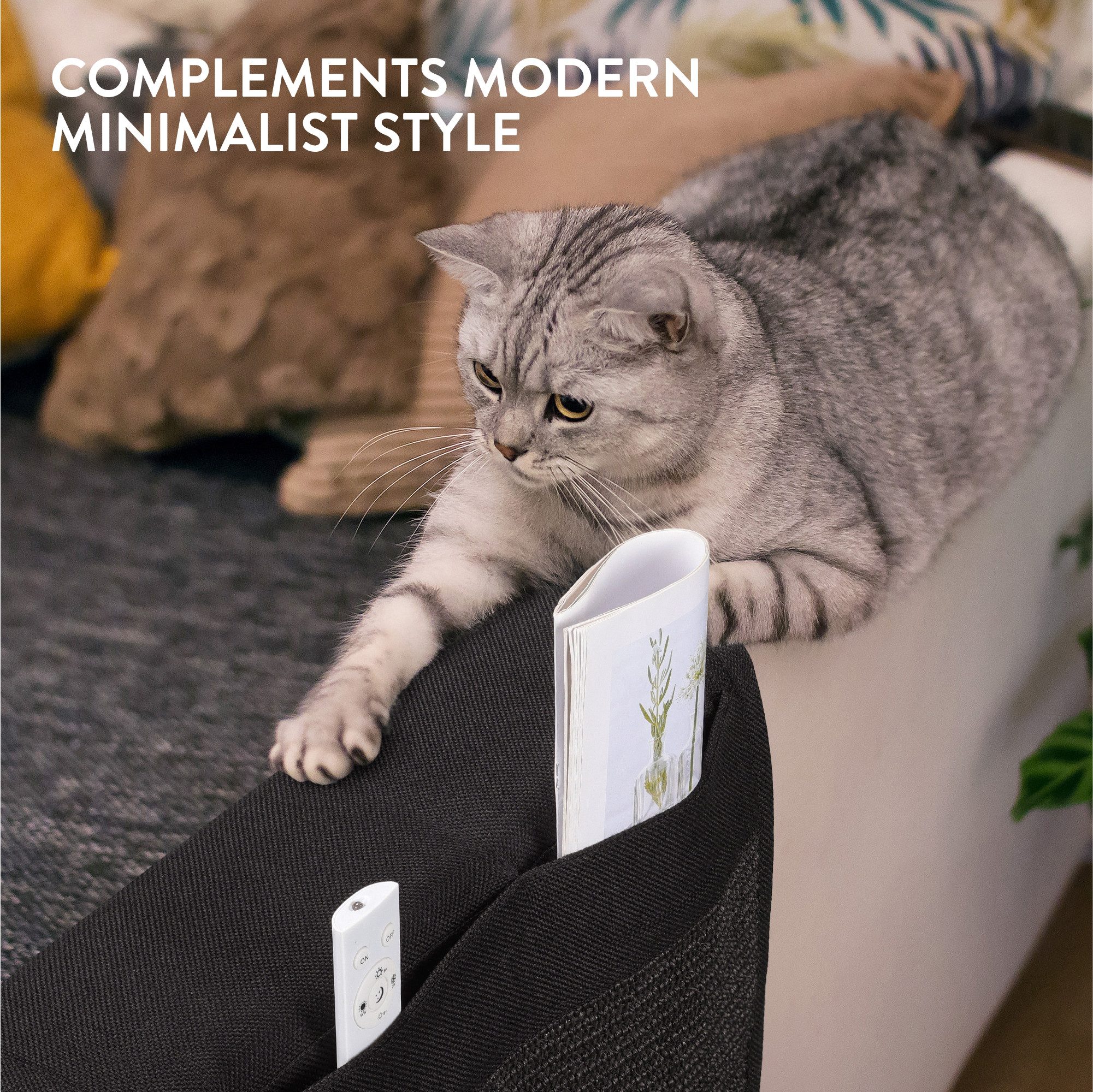 Thumbnail - Navaris Kratzpappe Katzen Kratzmatte Kratzschutz Sofa - mit 2 Fächern - 128x45 cm schwarz, (1-tlg)