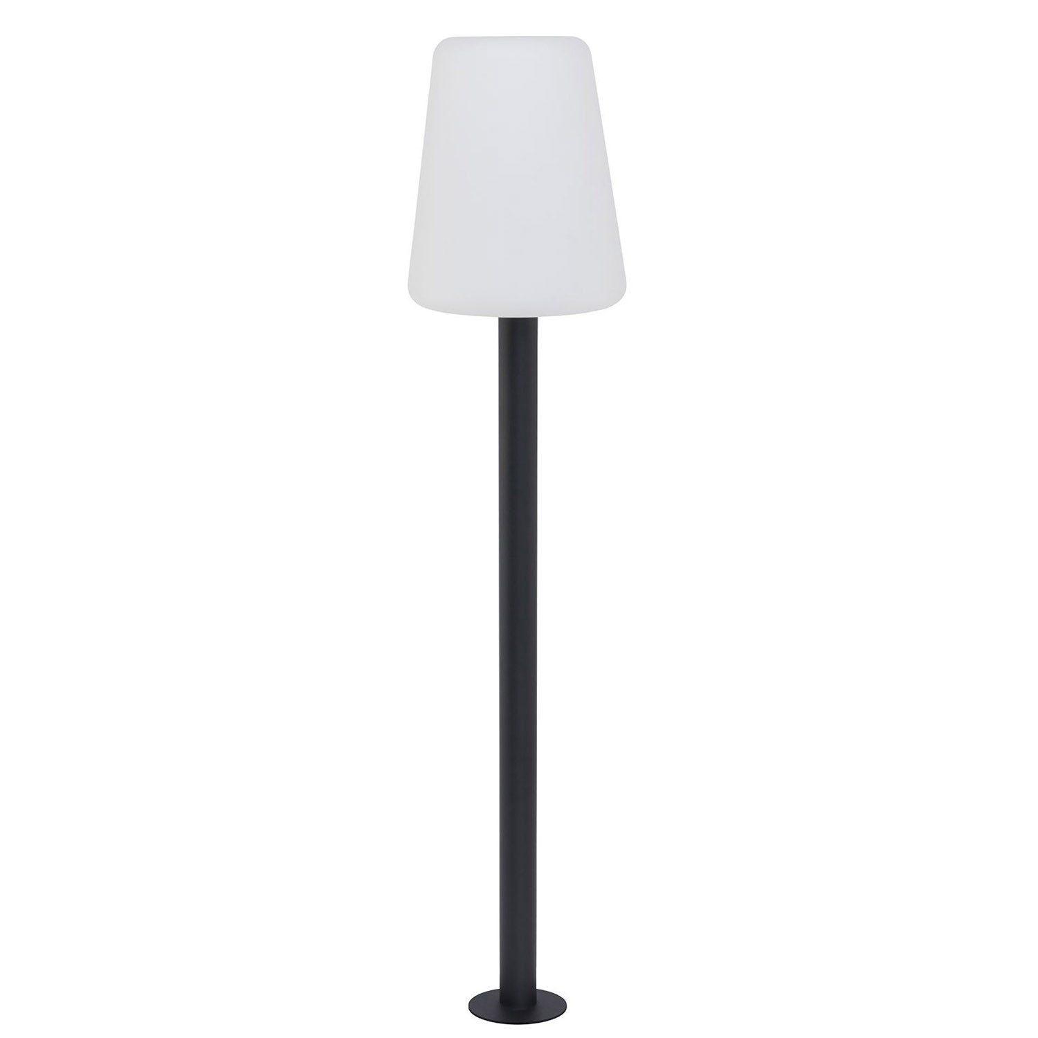 Licht-Erlebnisse Außen-Stehlampe GALAXY, ohne Leuchtmittel, Stehleuchte Grau Weiß Kunststoffschirm Außen Garten Lampe