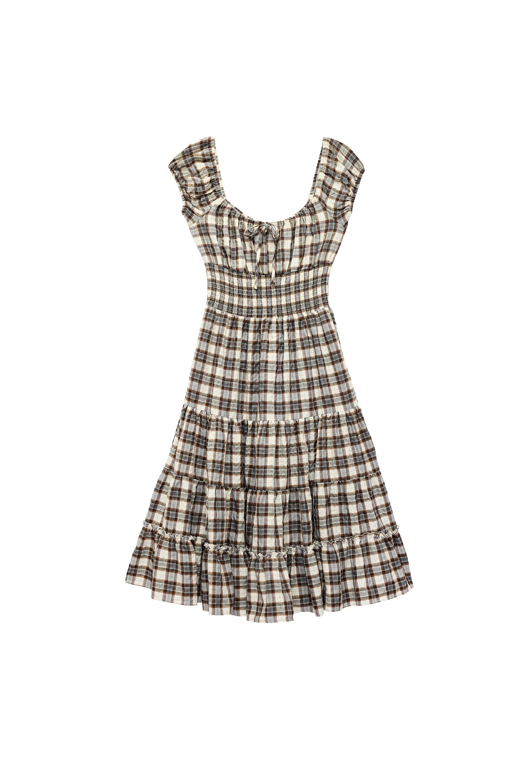 Koton Midikleid Koton Kariertes Midi-Cotton-Kleid