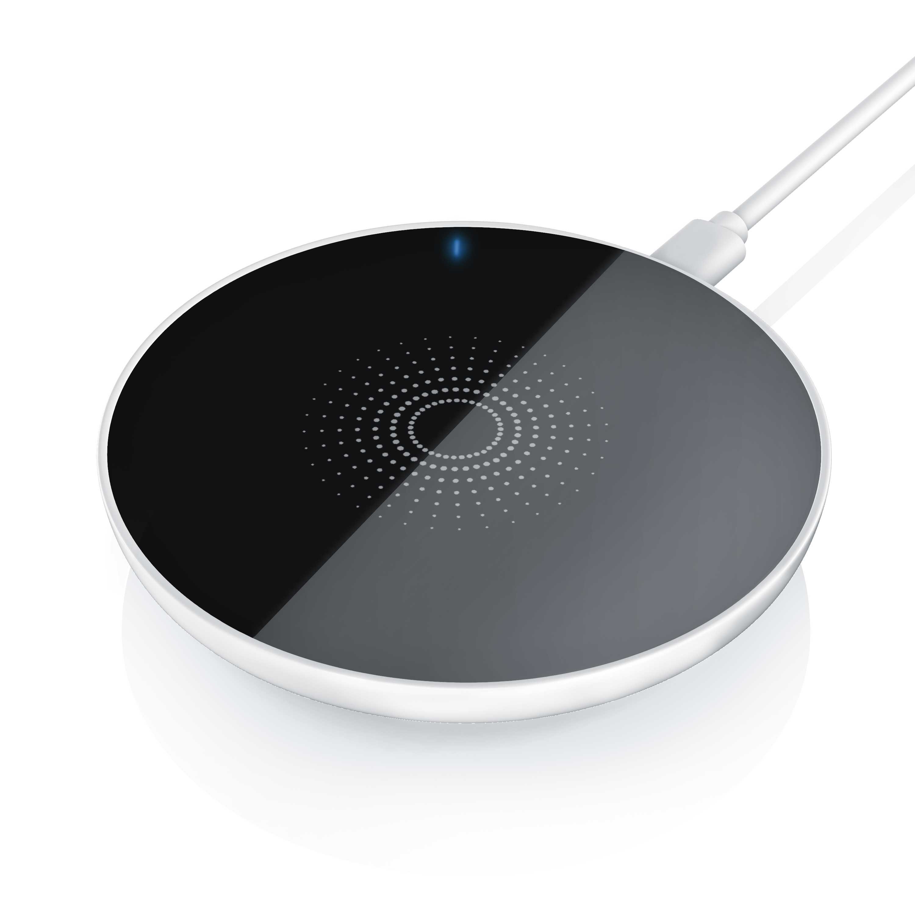 Aplic induktive Ladestation, Qi-Charger, 5V DC, 1,5A-2A, 4mm Ladedistanz Induktions-Ladegerät (Induktions Ladegerät für Smartphones kompatibel mit Samsung, Apple uvm)