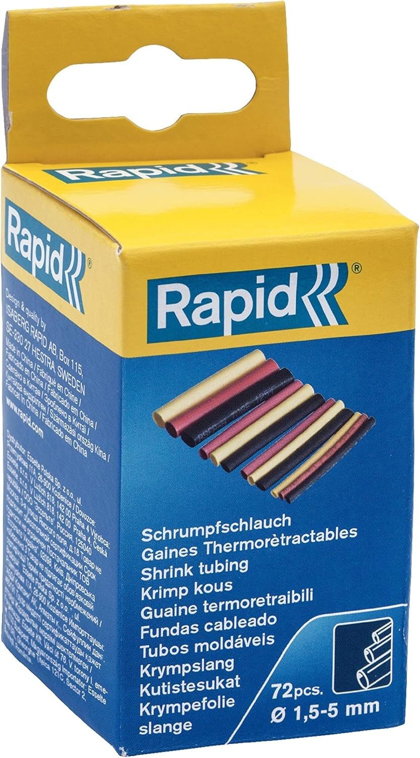 Rapid Schrumpfschlauch Rapid Schrumpfschlauch Set 72 Stück 1,5 bis 5 mm ohne Kleber, Stk Durchmesser