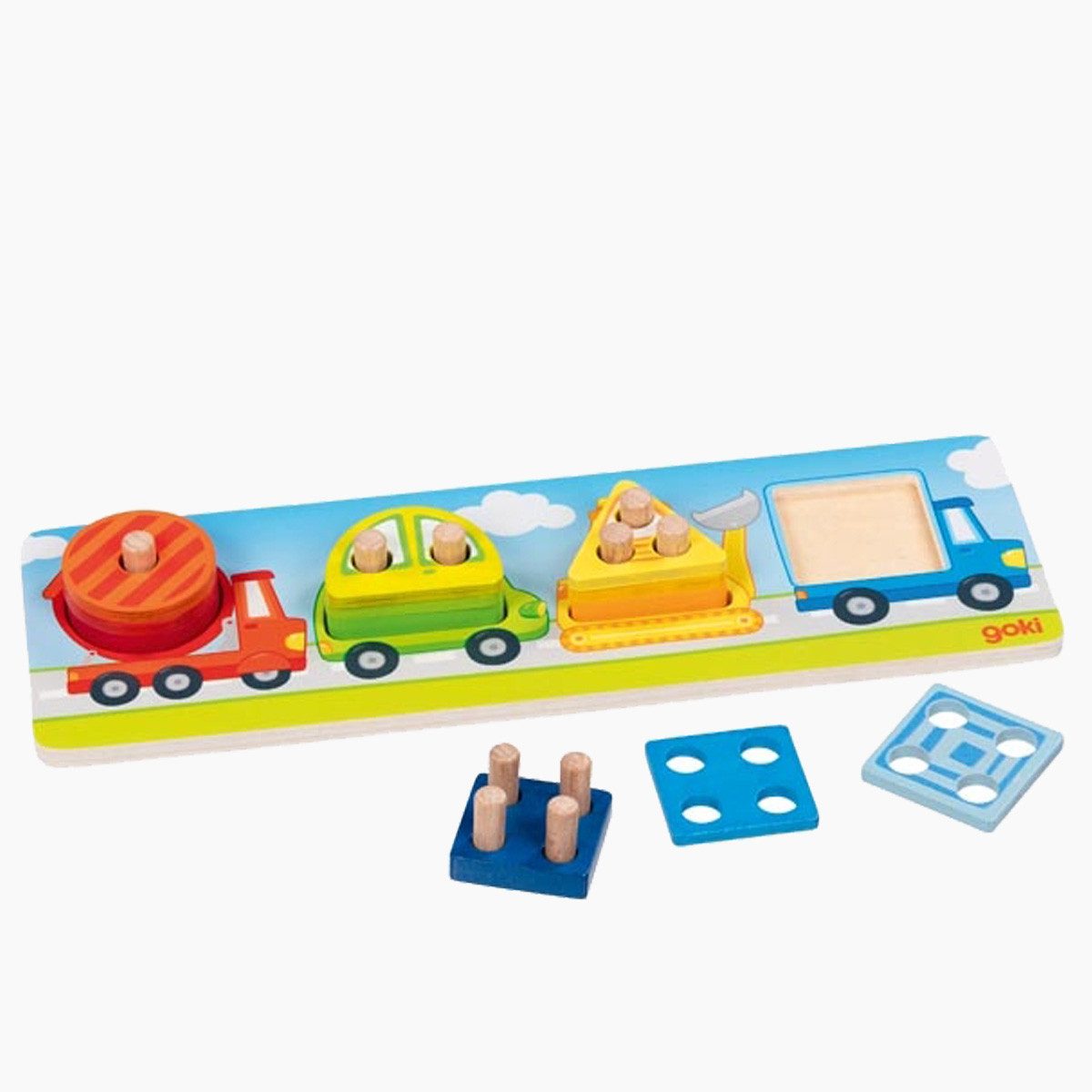 goki Lernspielzeug Formensortierspiel Fahrzeuge (packung, 5-St., folie), Spielerisch die Welt entdecken