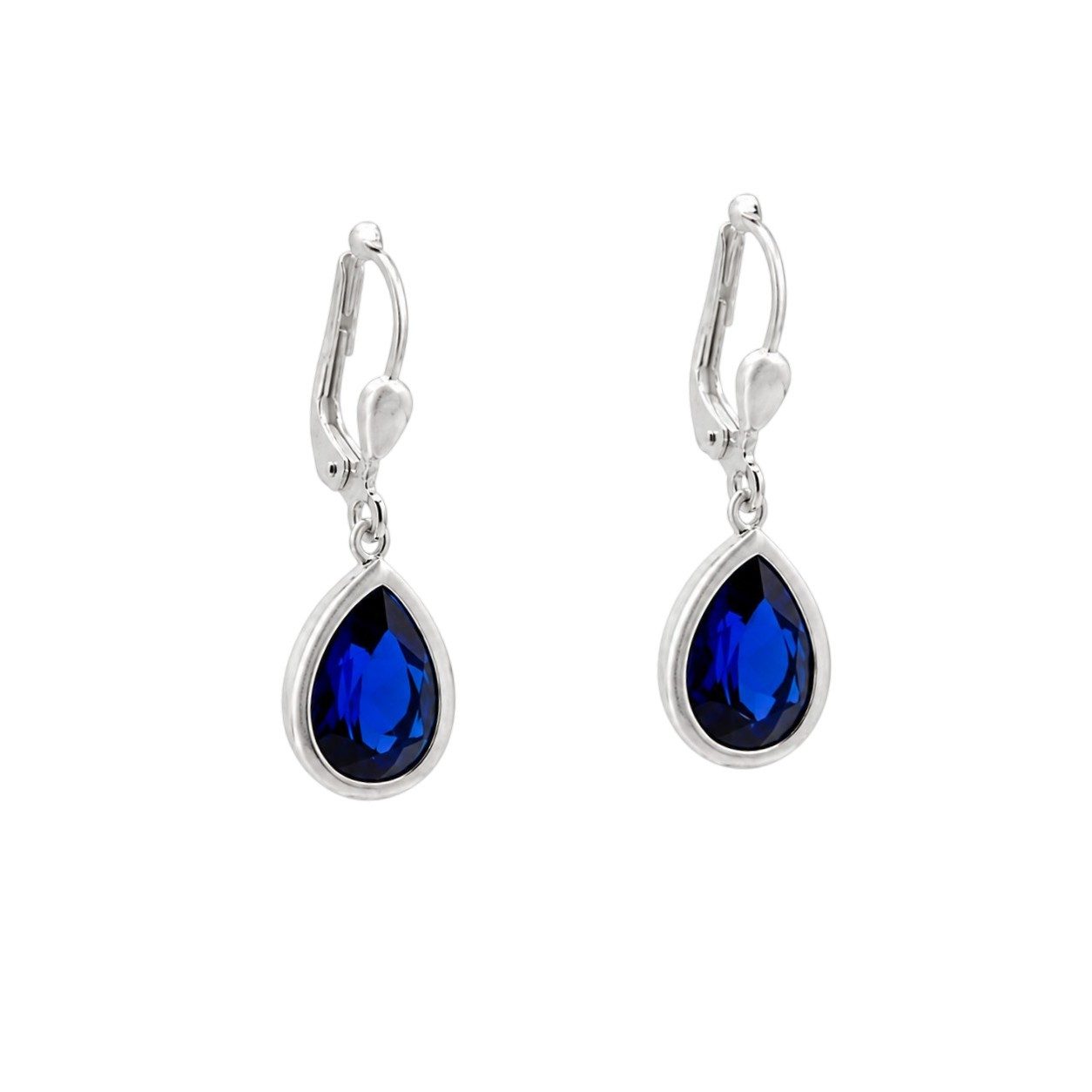 Sogni d'oro Paar Ohrhänger "Tiefseeglanz" mit blauem Zirkonia, Silber 925