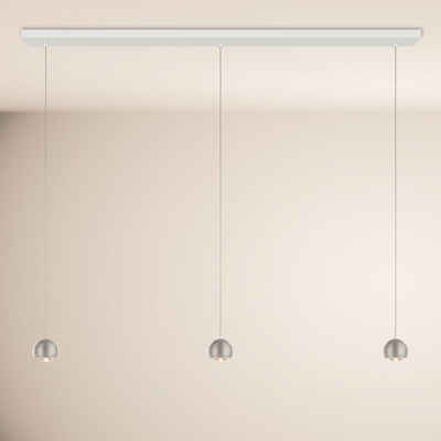 s.luce Pendelleuchte Beam LED Esstisch-Pendelleuchte Balken Aluminium, 160cm Schiene, Warmweiß