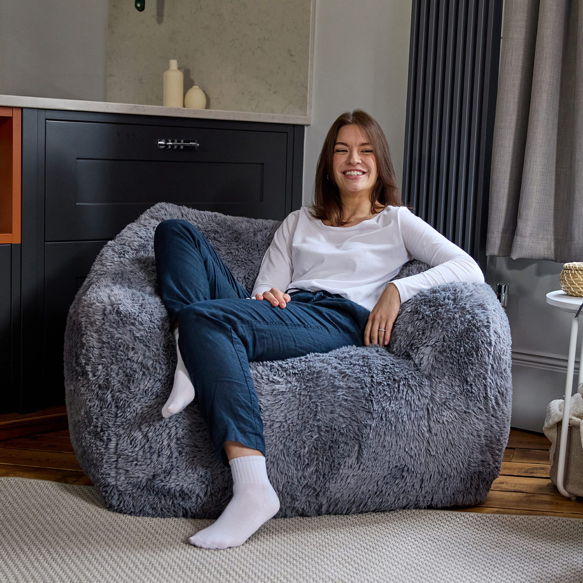 icon Sitzsack Riesen Sitzsack Sessel XXL aus Flauschig aus Kunstfell „Aspen günstig online kaufen