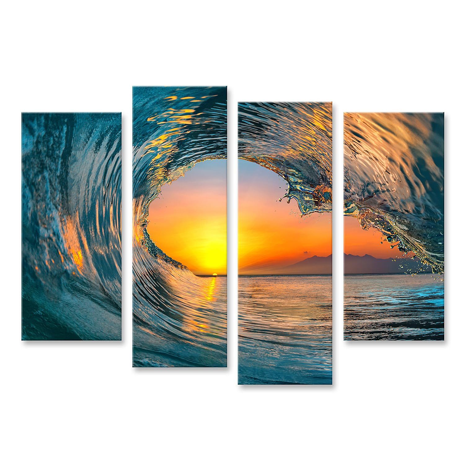 islandburner Leinwandbild Meerwasser Ozean Welle Surfen Oberfläche Bunt Lebendige