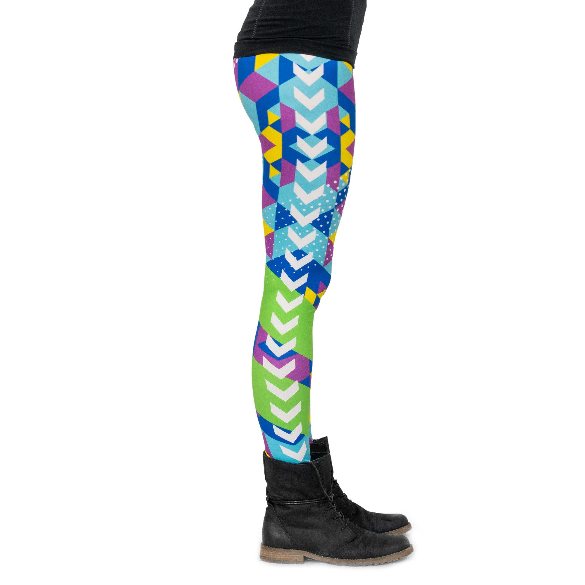 cosey Leggings Neon Line Leggings, 2 Größen (XS–S & M–L) (34/XS bis 36/S) Neo Cubic – Bild 3 von 4