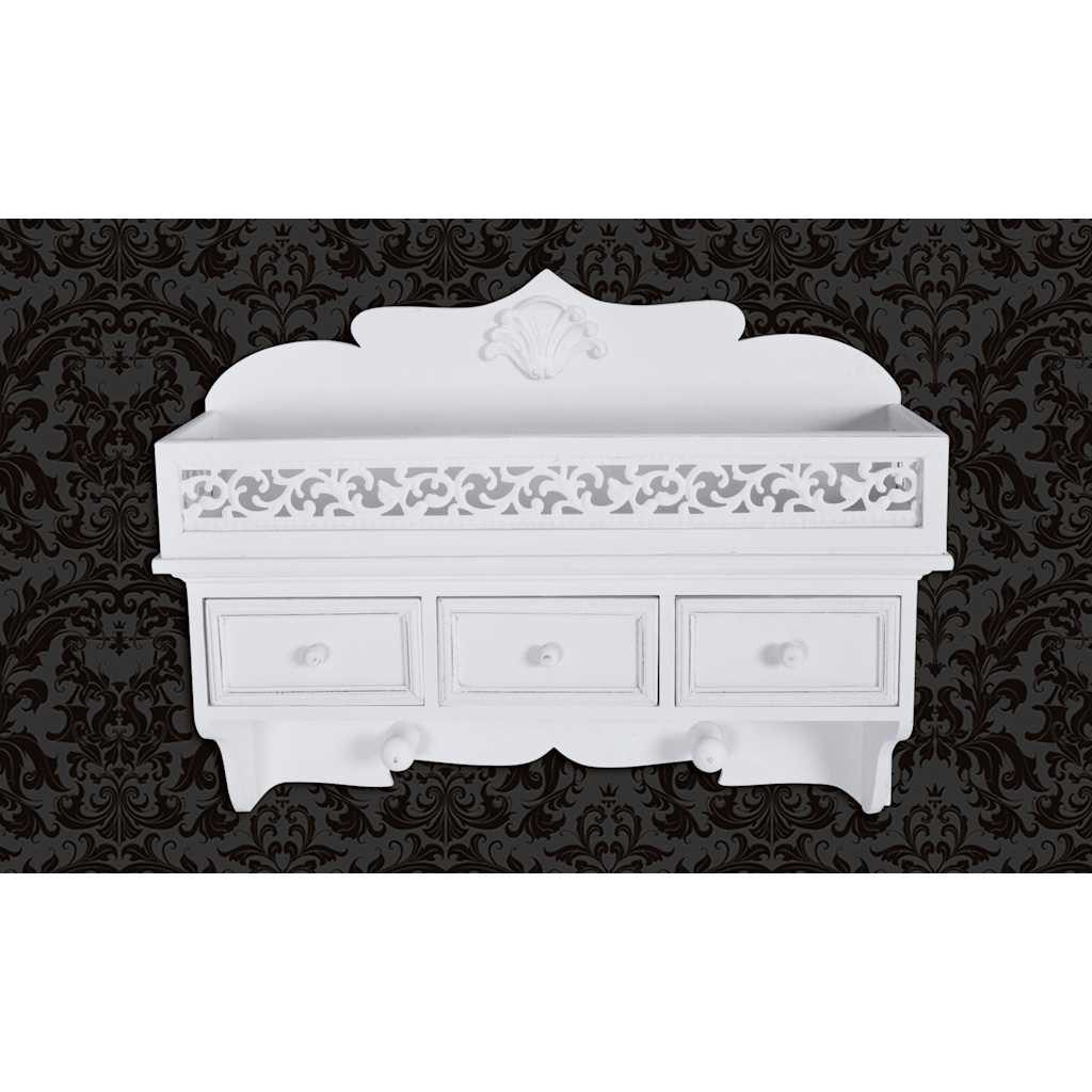 vidaXL Regal Wandgarderobe mit 3 Schubladen 2 Kleiderhaken