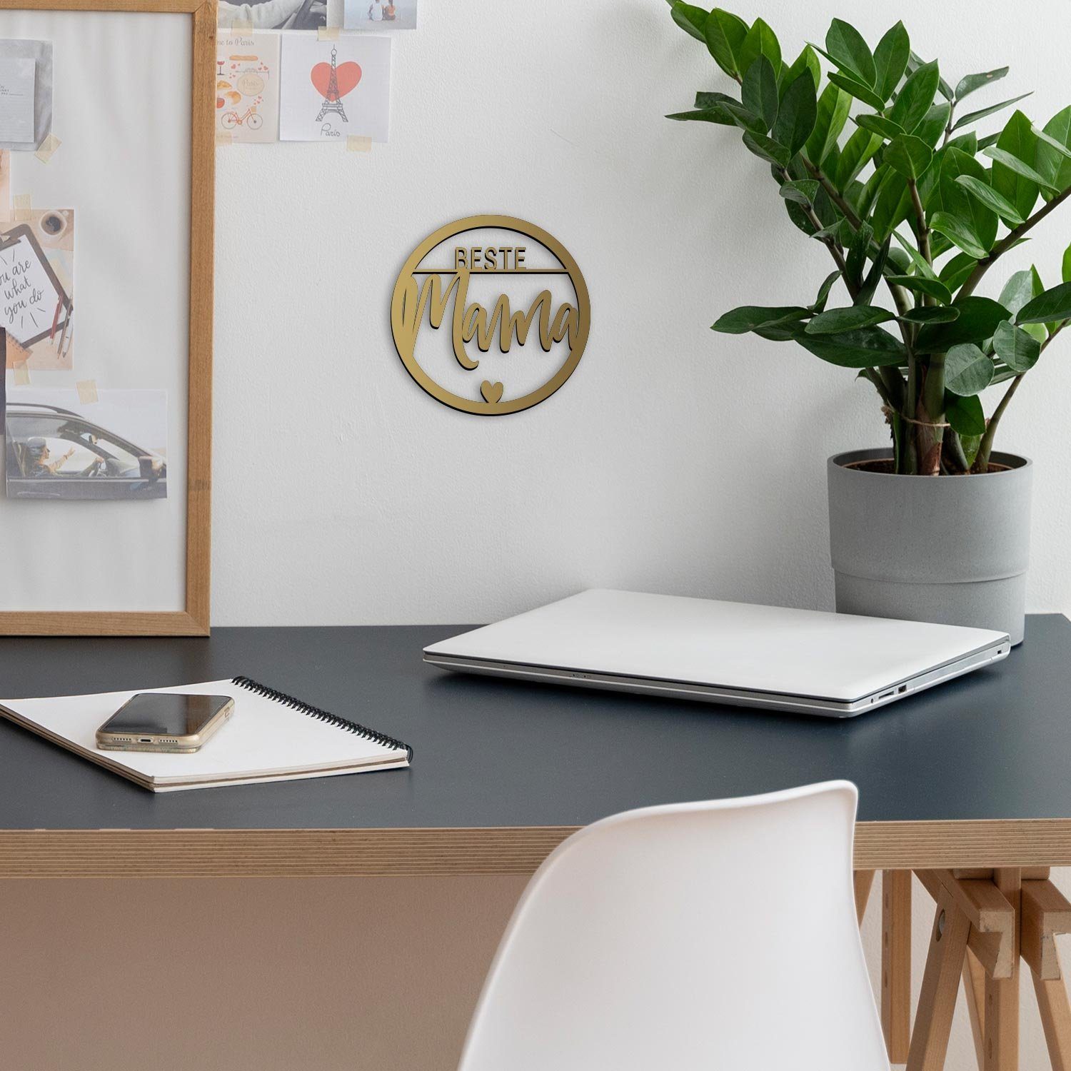 Herz Ring rund, Text Muttertag, Geschenk Deko Wanddekoobjekt "Beste Geburtstag Gold Schrift Spruch, aus Namofactur Mama" Holz Schild Holzreifen Hoop, Aufhängen, zum