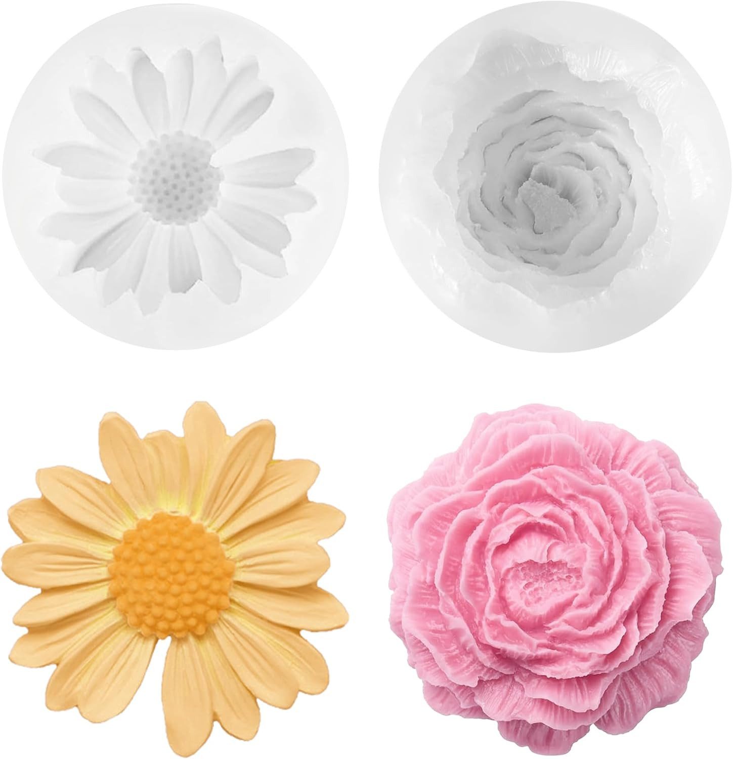 Agger Silikonform 2-teiliges Set Silikon-Kerzenformen – 3D-Blumendesign, DIY-Handformen, (2-tlg)