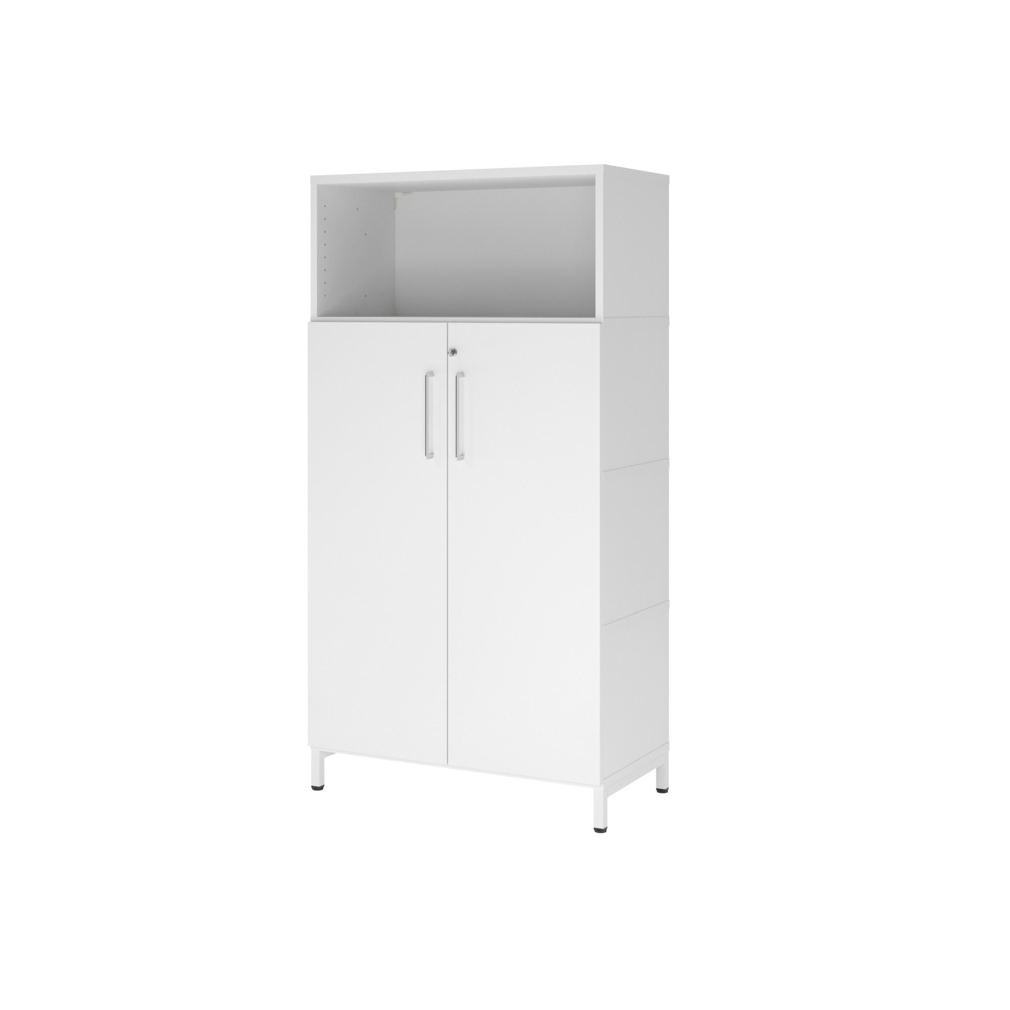 HAMMERBACHER Aktenschrank Regal FlexWall Türen 4OH Sockel weiß/weiß