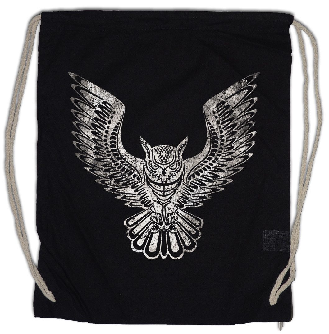 Urban Backwoods Turnbeutel Owl II Turnbeutel Eule Cartoon Cute Hipster Indie Electro Tattoo (1-tlg), Rockabella Burlesk Pin Up