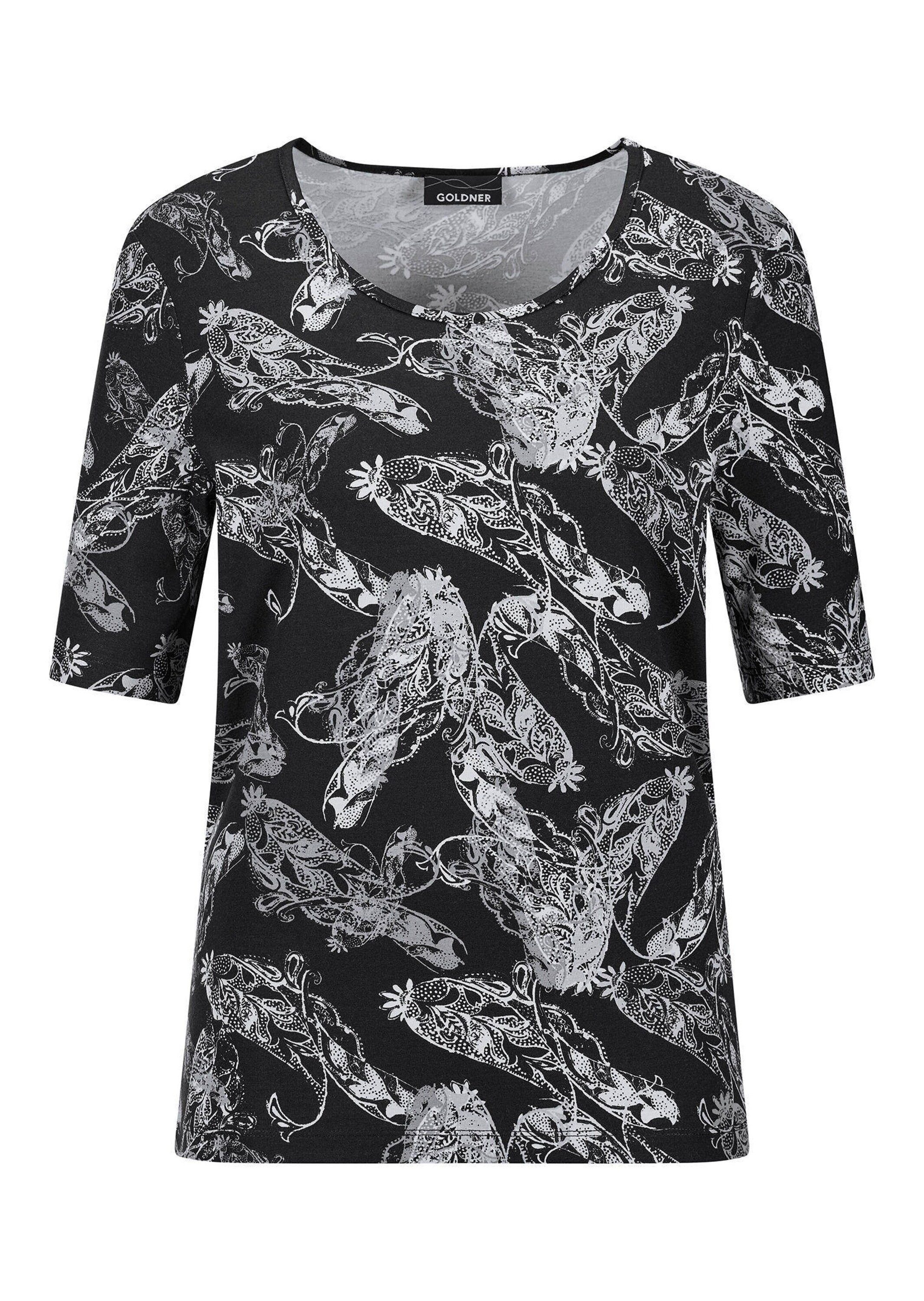 T-Shirt Druckshirt mit Paisley-Muster
