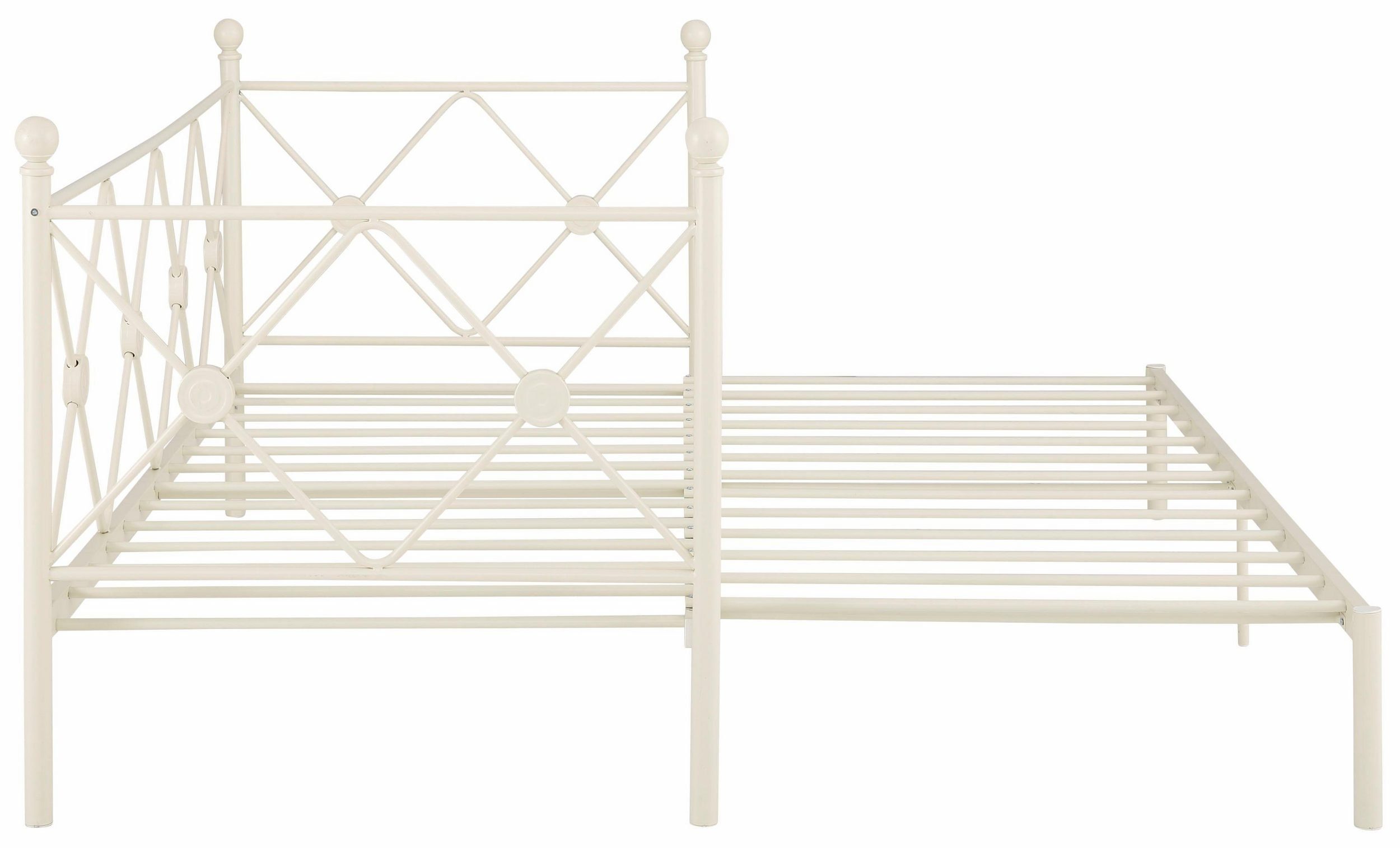 Bettgestell Johnson, Metallbett mit cm, loft24 Liegefläche, 90-180x200 ausziehbarer Tagesbett Bett