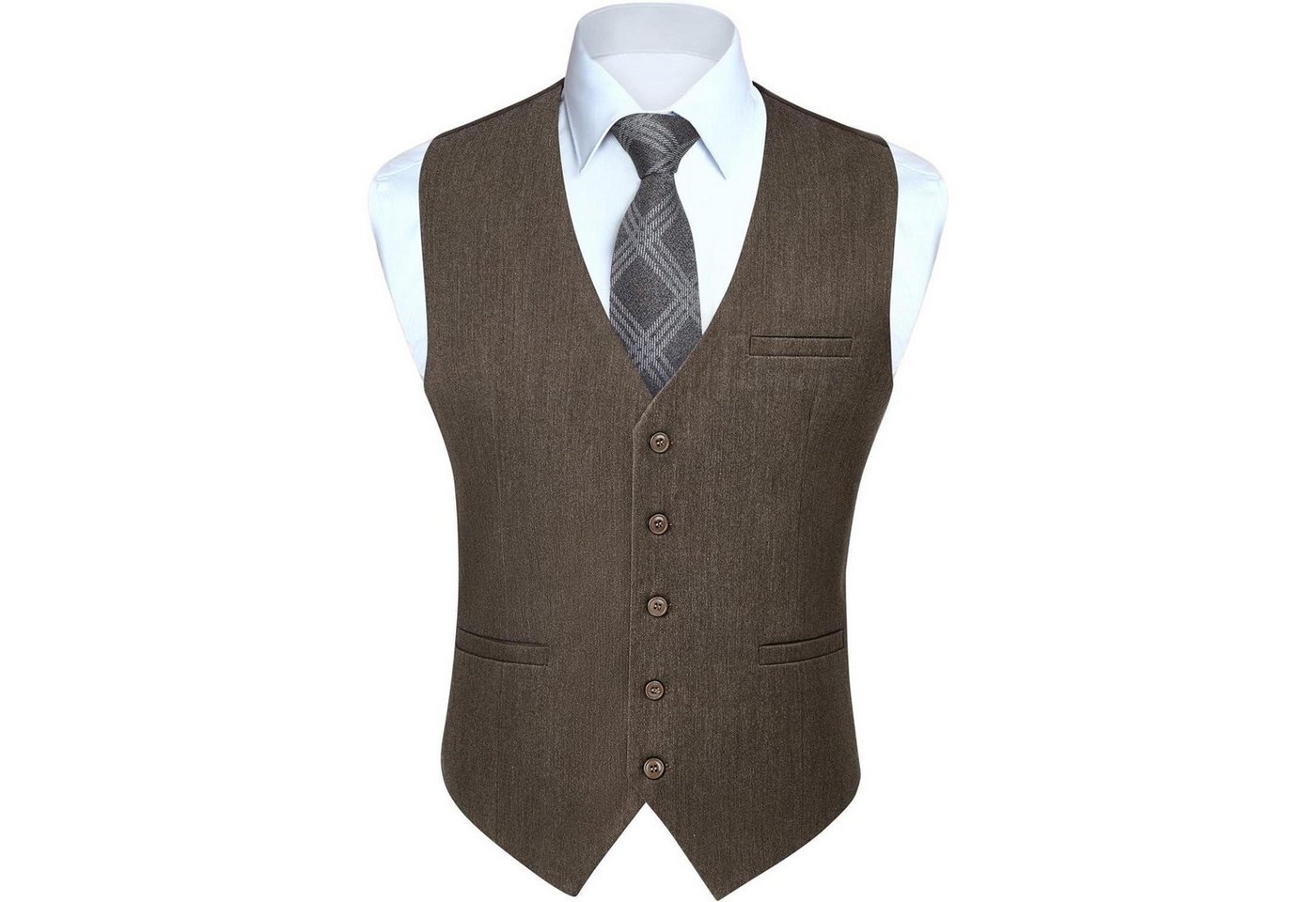 LuxusKollektion Anzugweste Anzugweste Herren V Ausschnitt Baumwolle Business Hochzeit M Braun 2