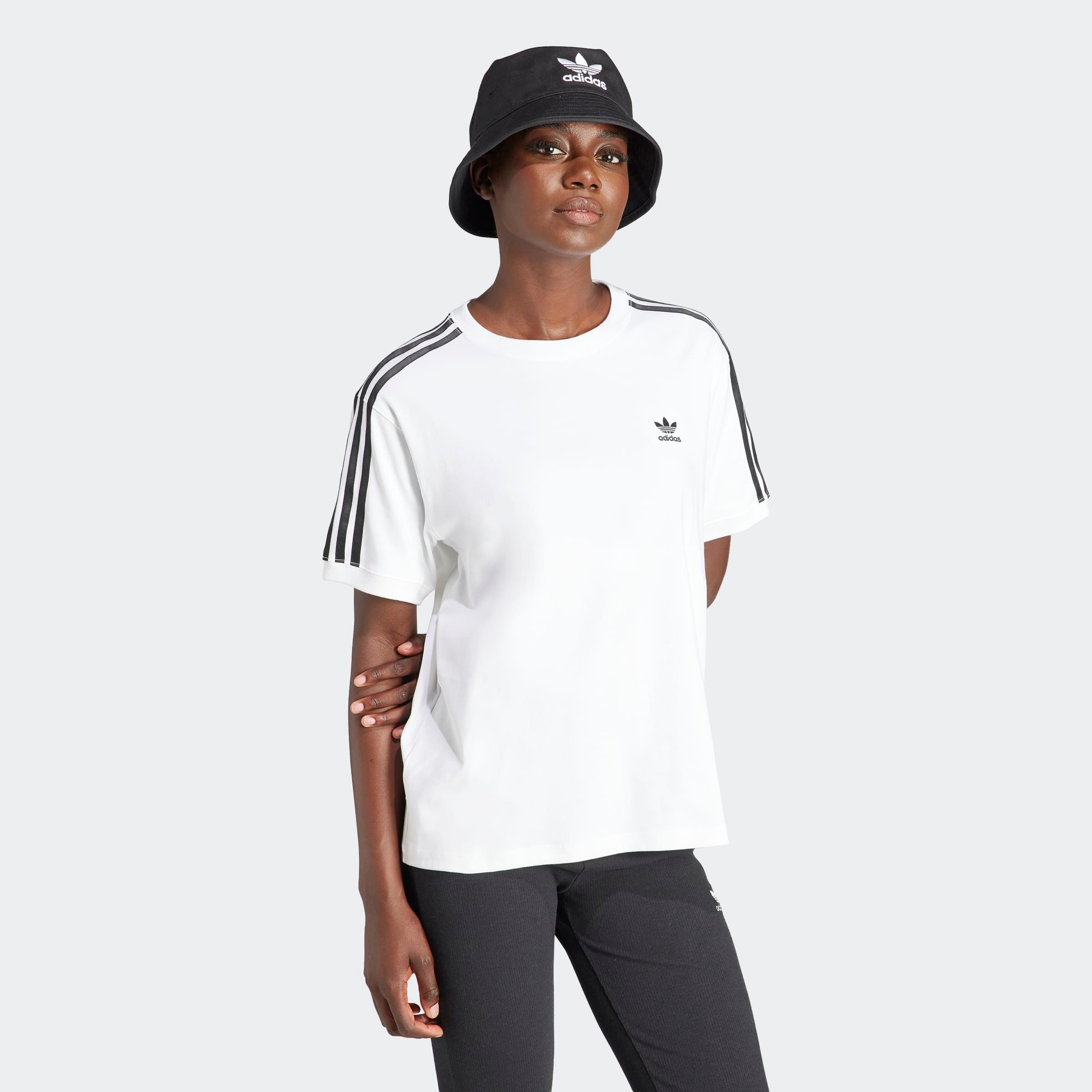 adidas Originals T-Shirt 3 STRIPE TEE ohne Verschluss, mit Rippdetails, aus günstig online kaufen