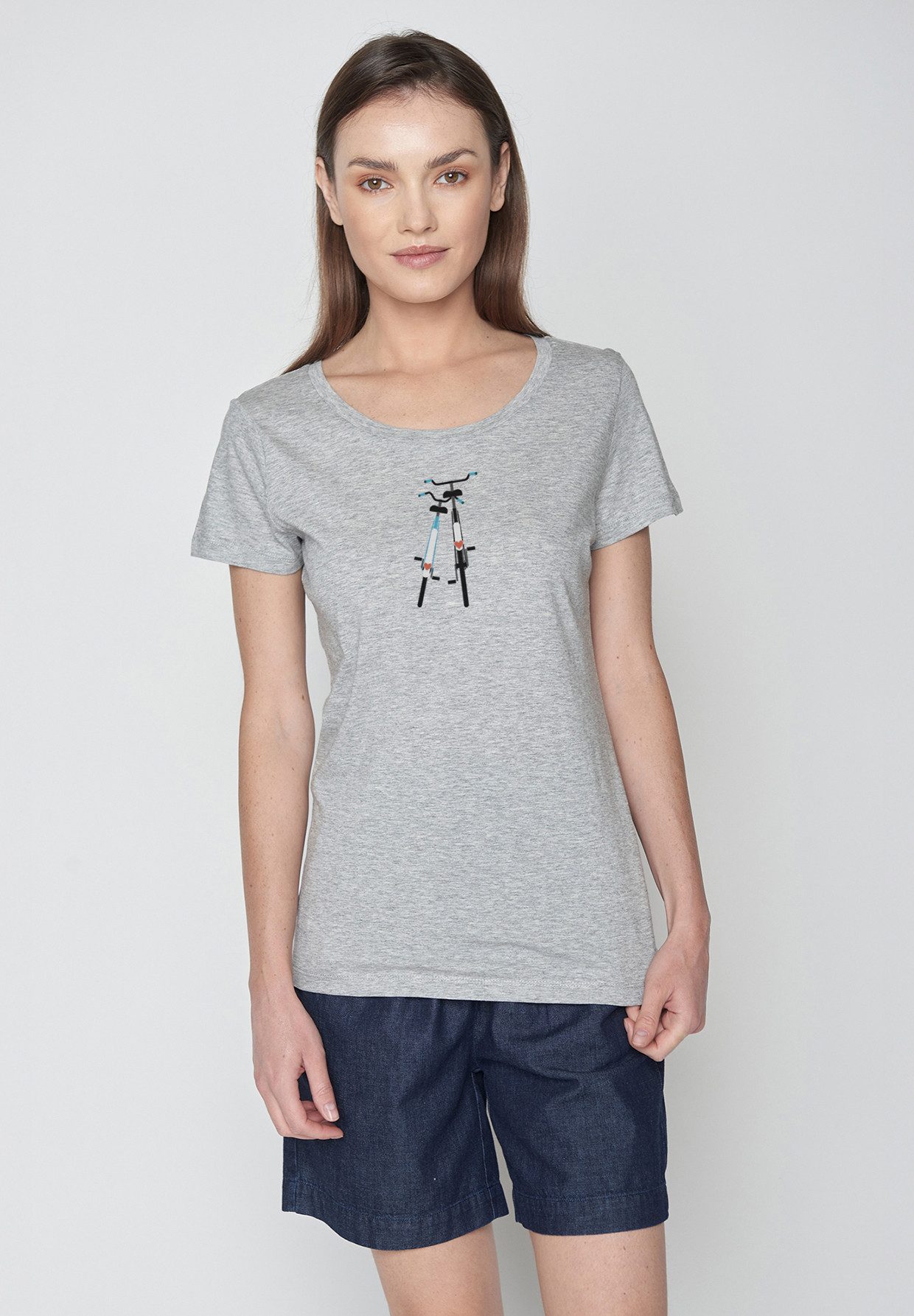 T-Shirt Loves Bike Romantic Motiv Fahrrad