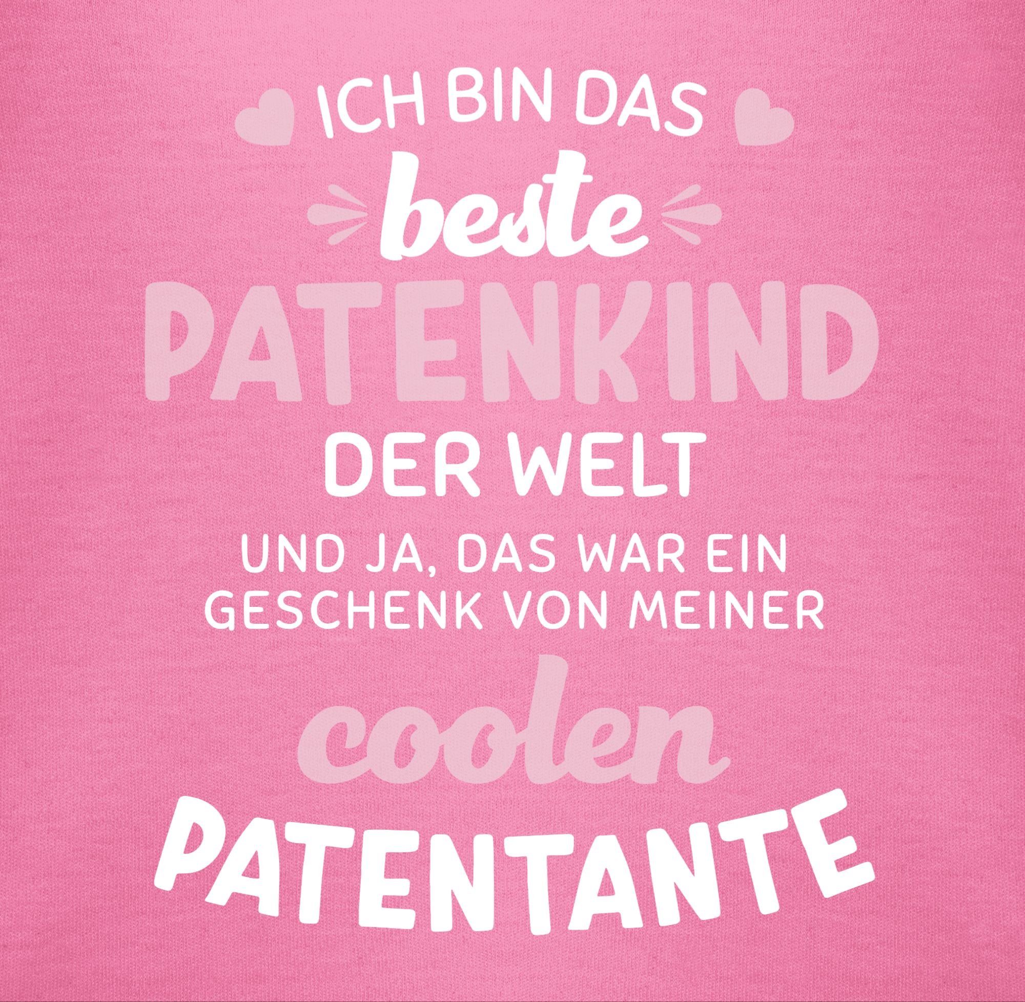 Shirtracer Shirtbody Ich bin das Patentante Baby der Patenkind Pink 1 Welt weiß/rosa beste
