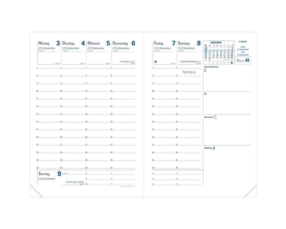 Thumbnail - Quo Vadis Taschenkalender Kalender Tour 9x12,5cm Leder Tania koralle 2026