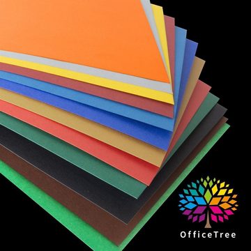 OfficeTree Transparentpapier 104 Blatt Bastelpapier bunt, Tonpapier A4 130g/m zum Basteln und Gestalten