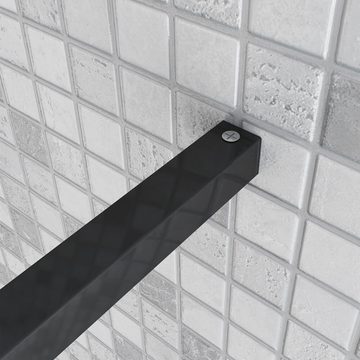 duschspa Duschwand Duschwand mit schwarzem Gitter Walk in Dusche Duschtrennwand Glaswand, Einscheibensicherheitsglas, Sicherheitsglas, (Set), Glas, Nano Glas